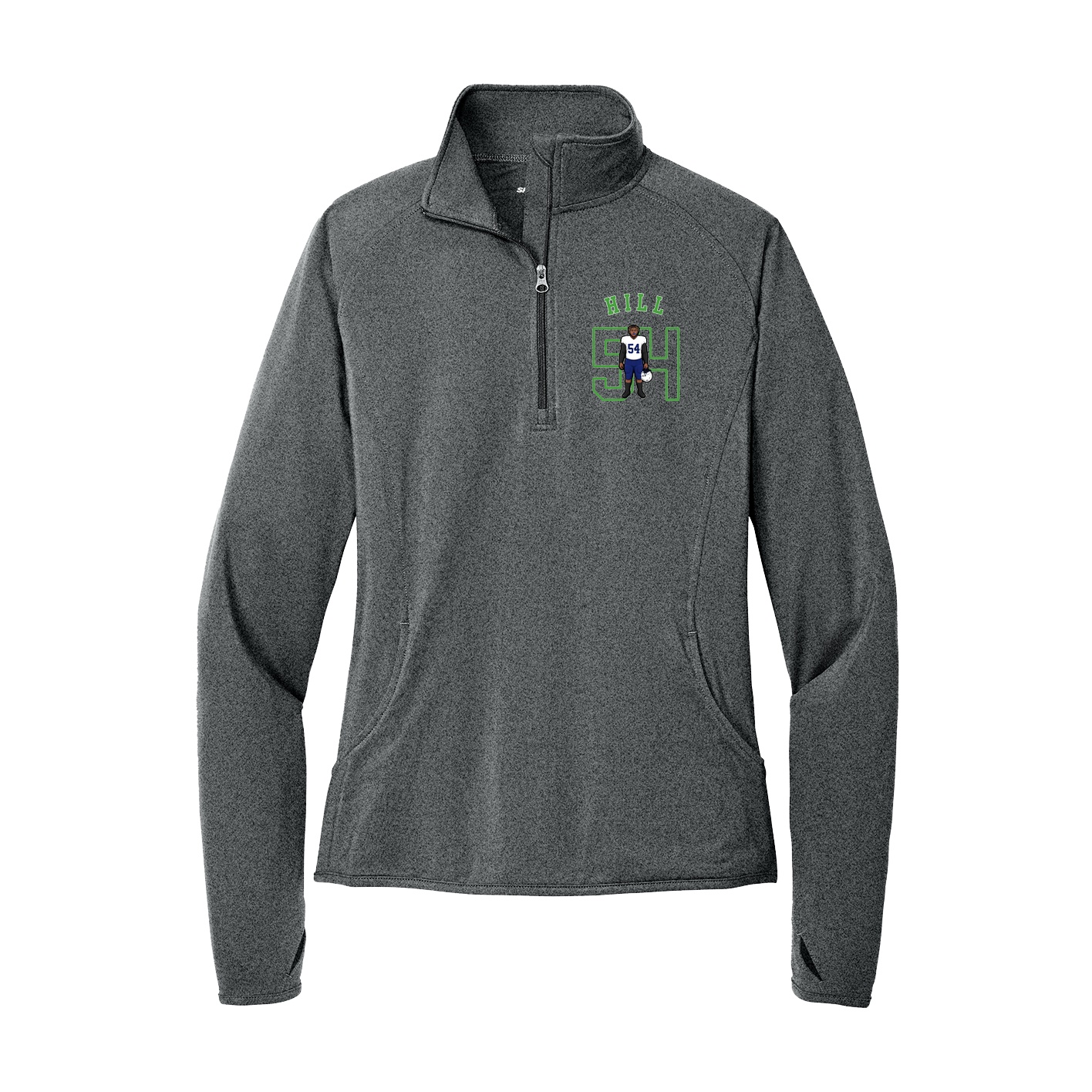 Women's Q-Zip Pullover — Shirsey Arch in Grey