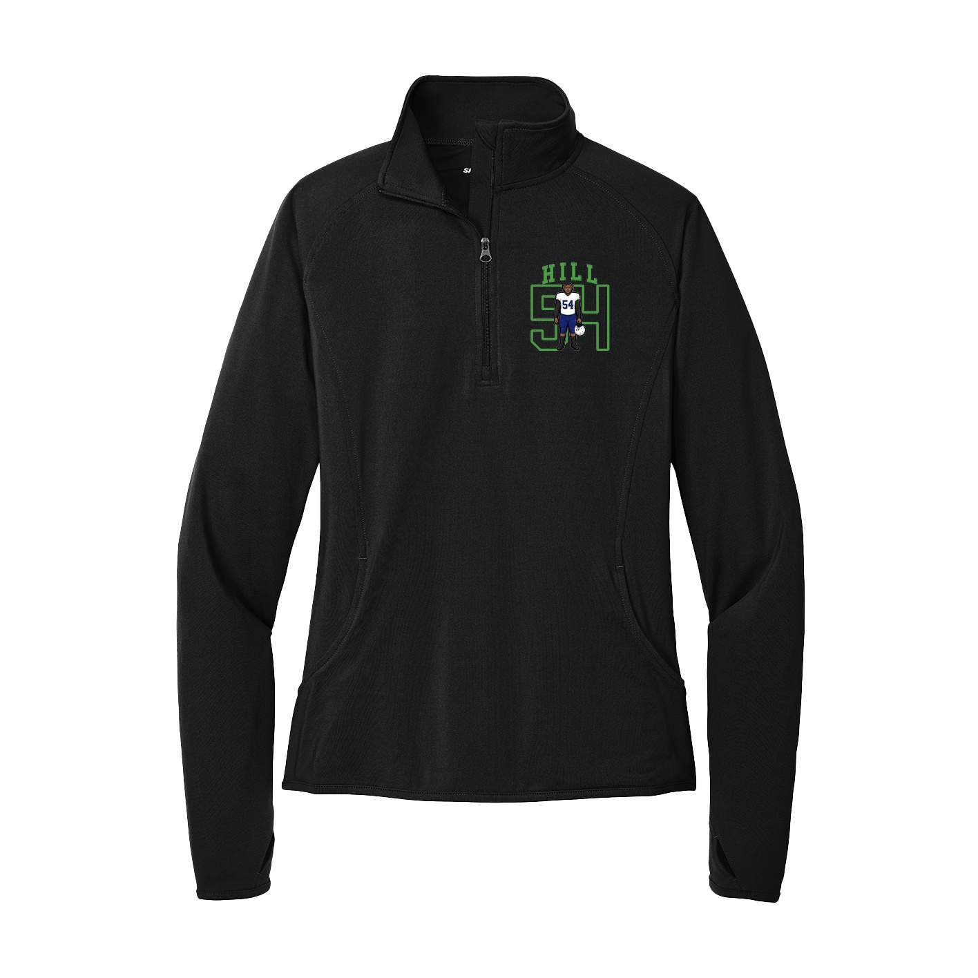 Women's Q-Zip Pullover — Shirsey in Black