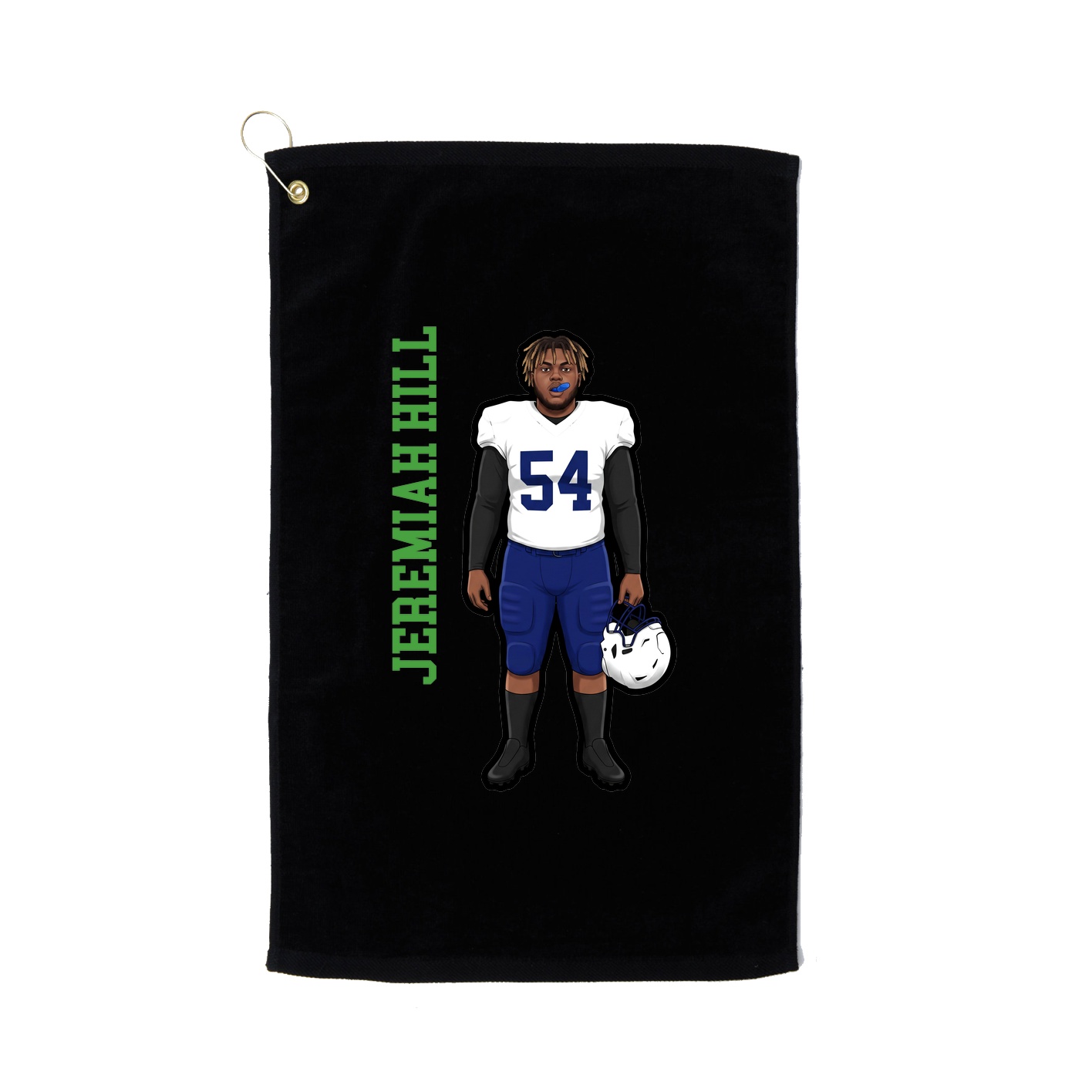Golf Towel — Name Vertical in Black