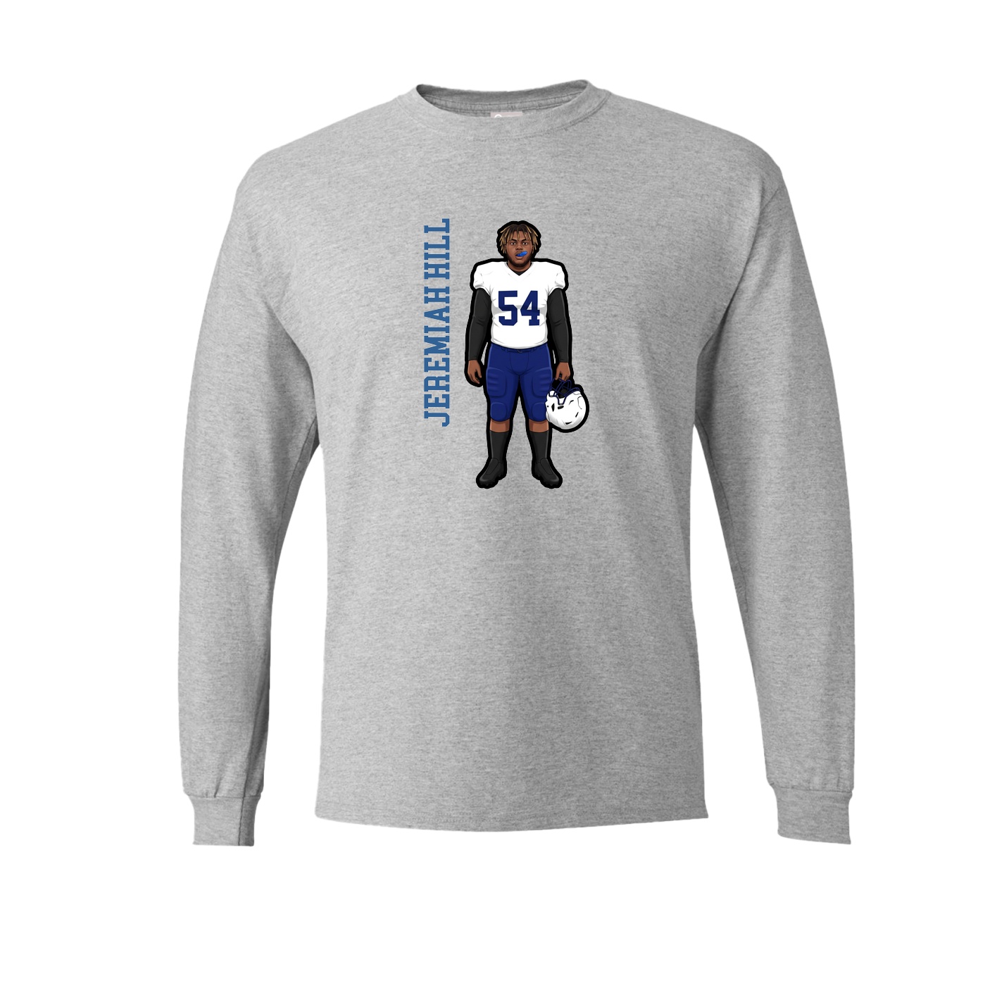 Long Sleeve Tee — Name Vertical in Grey