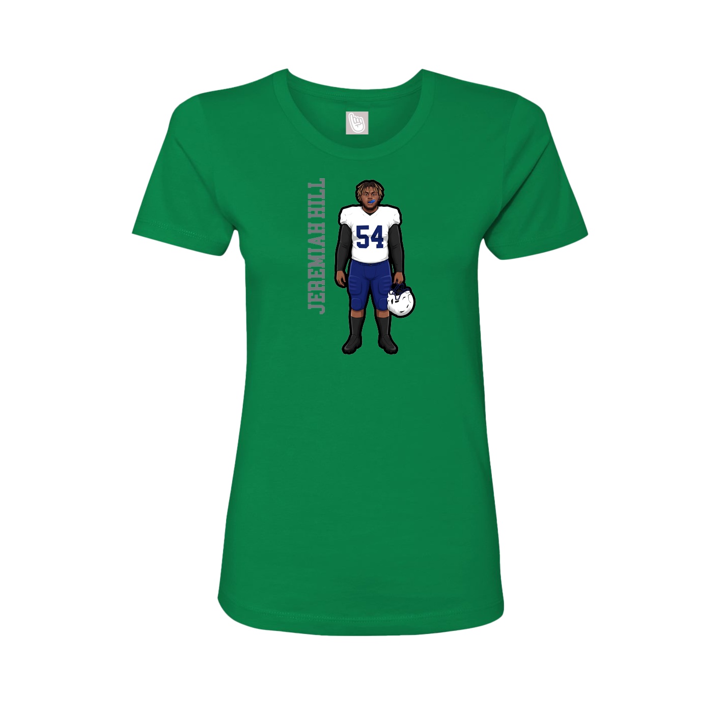 Womens Tee — Name Vertical in Green