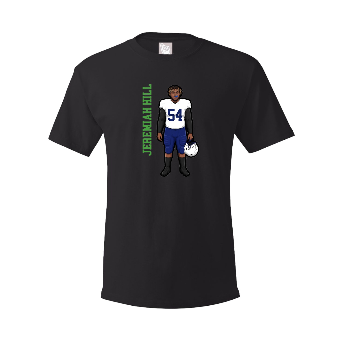 Youth Tee — Name Vertical in Black