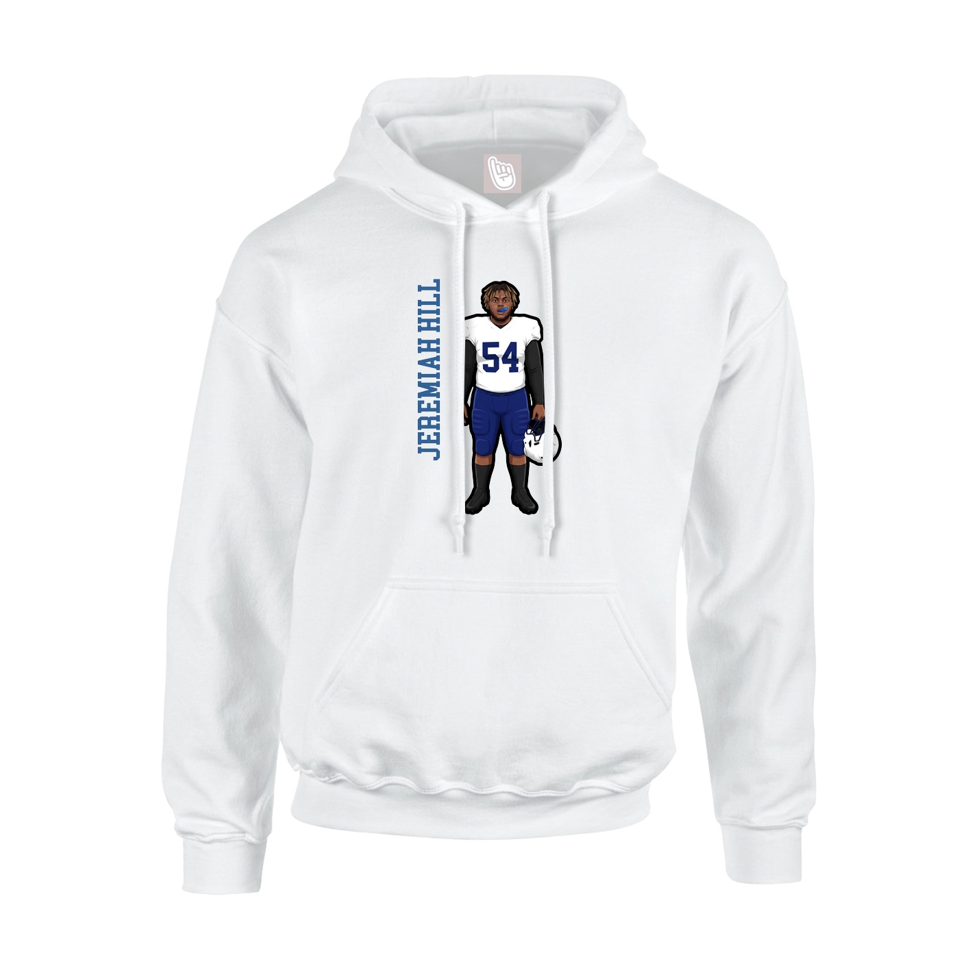 Youth Hoodie — Name Vertical in White