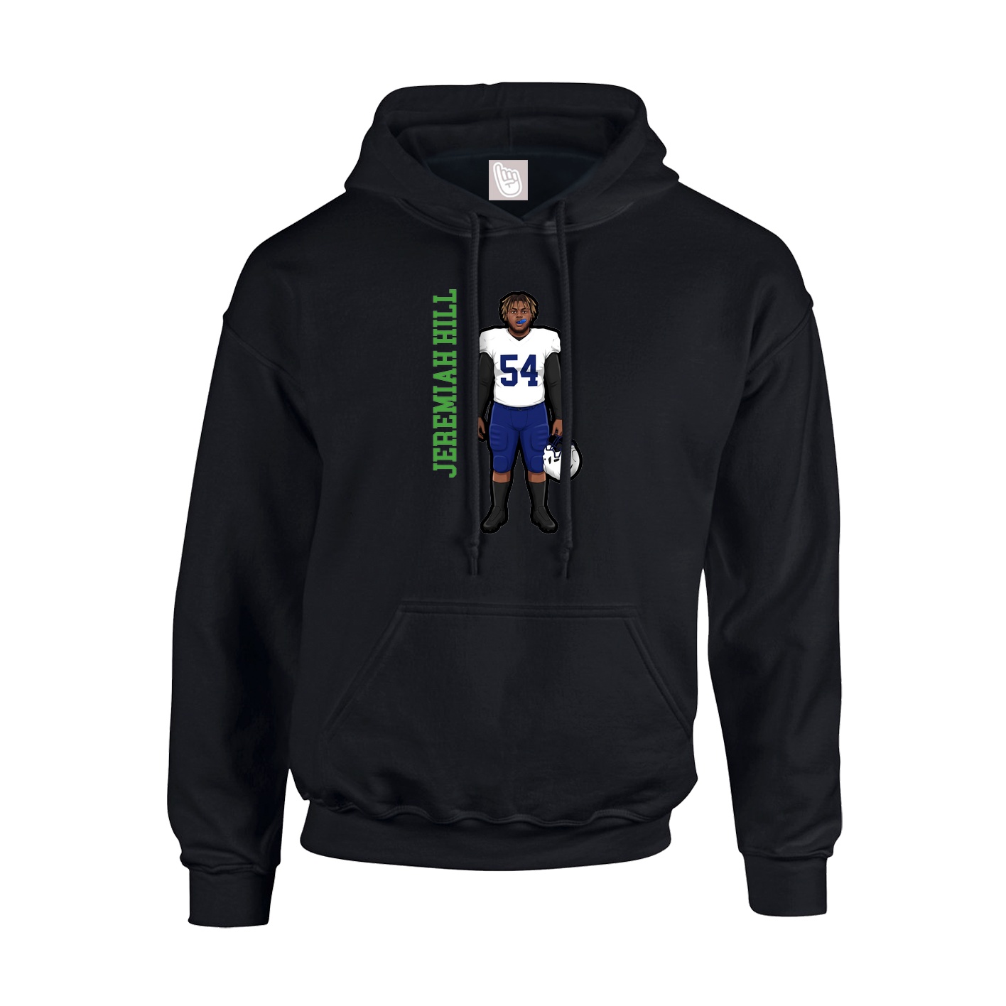 Youth Hoodie — Name Vertical in Black