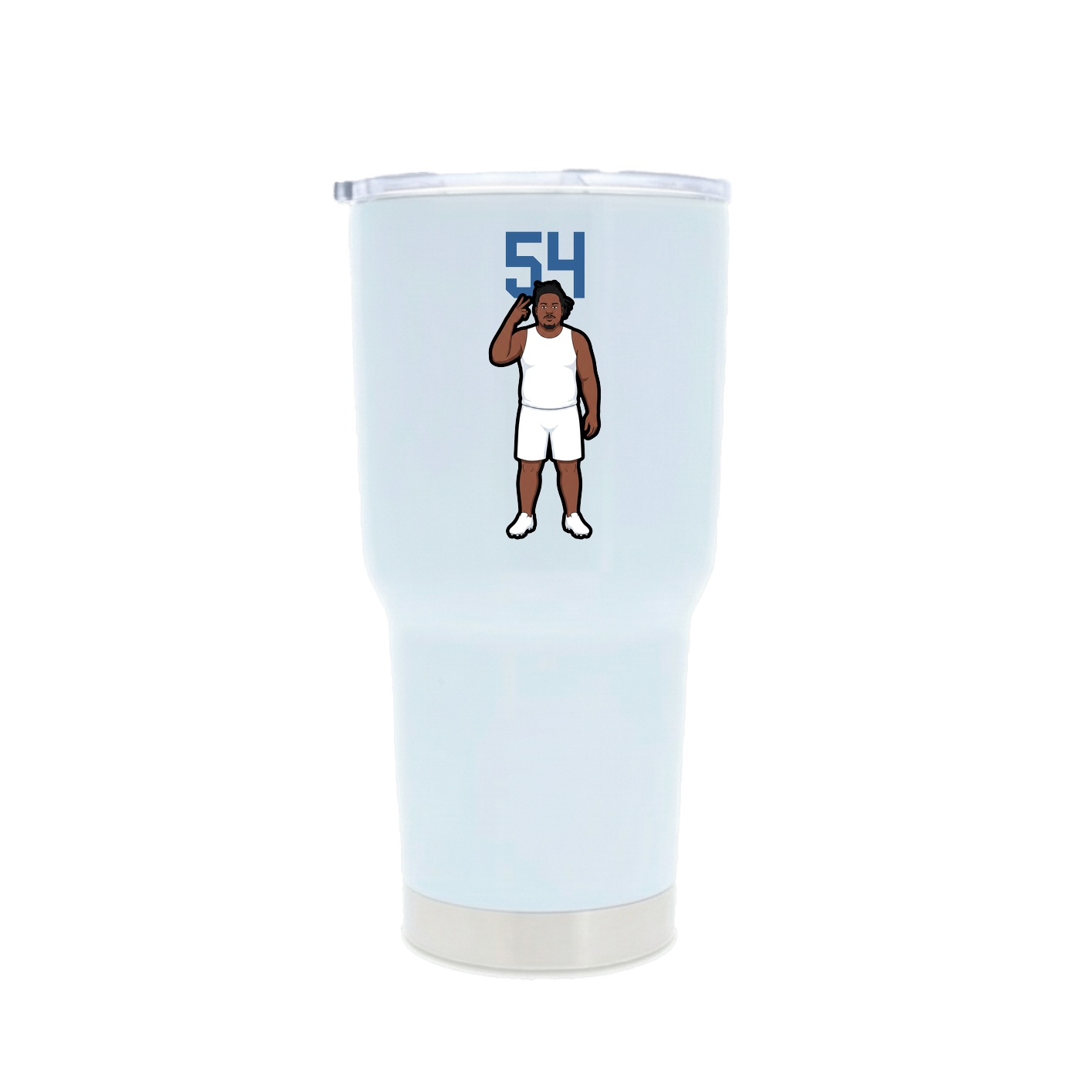 30oz Stainless Steel Tumbler — Number Top in White