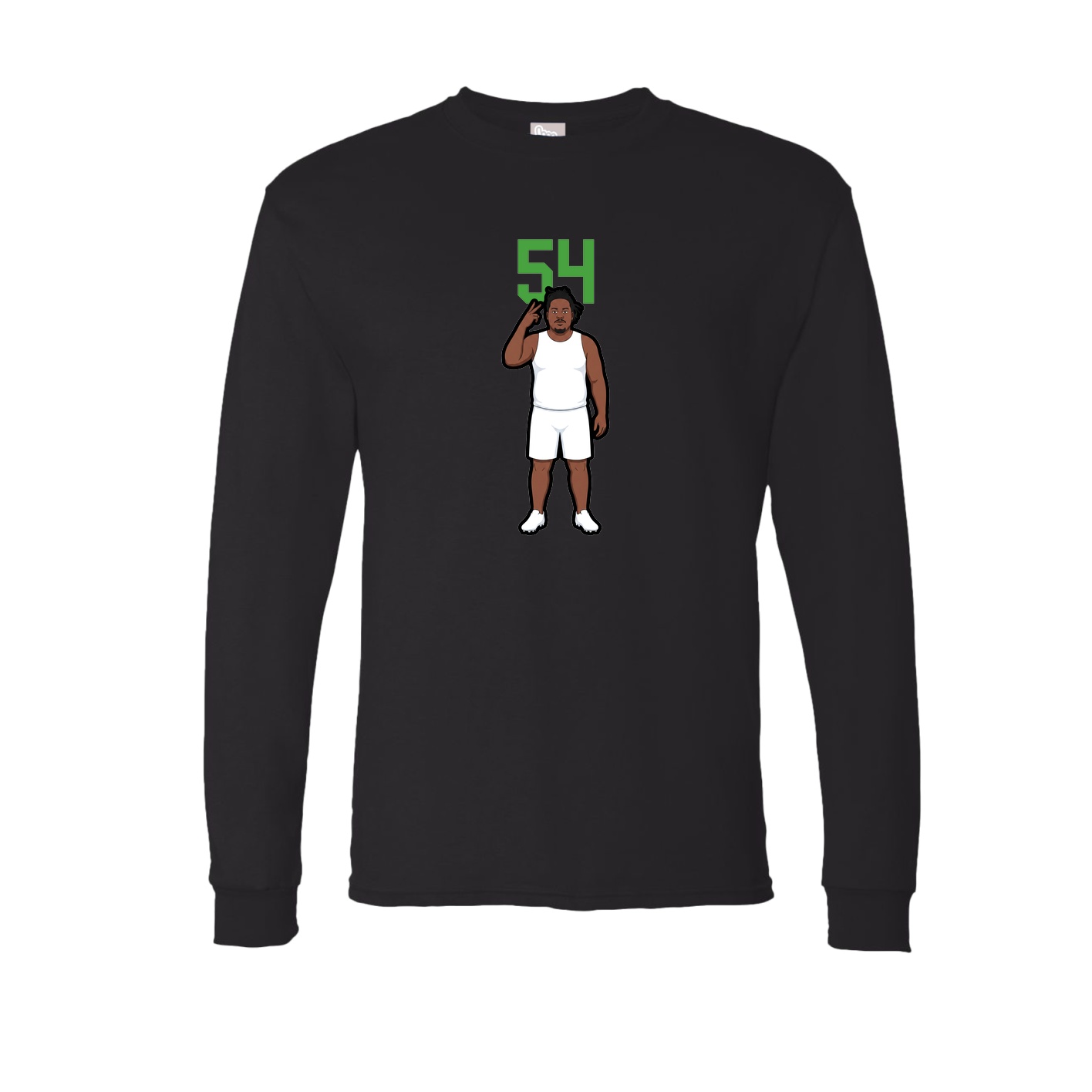Long Sleeve Tee — Number Top in Black