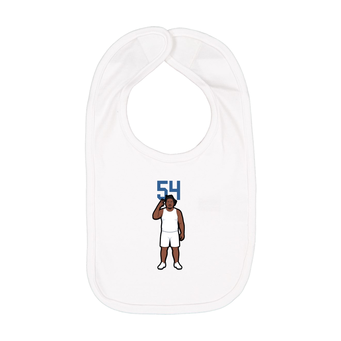 Infant Bib — Number Top in White