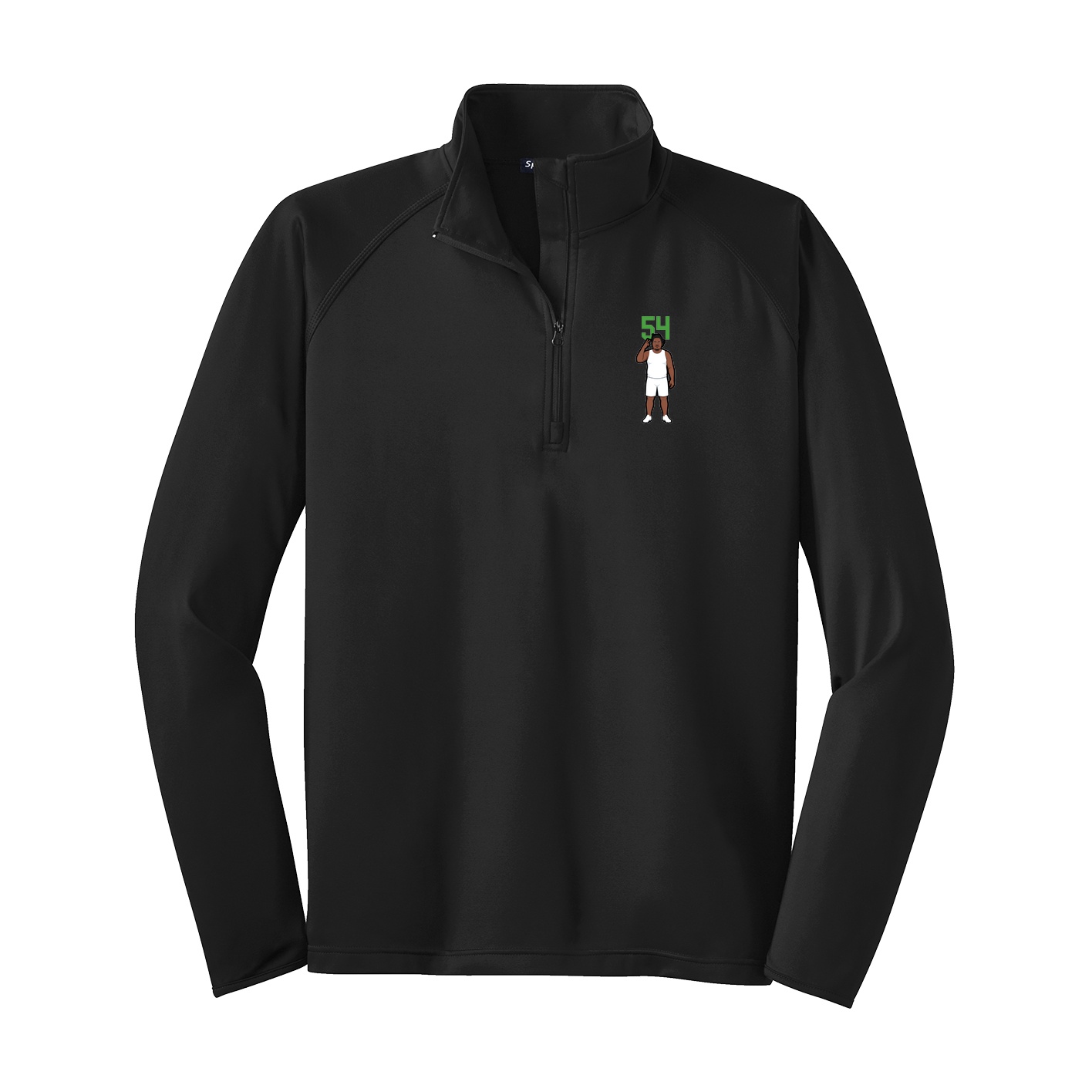 Q-Zip Pullover — Number Top in Black