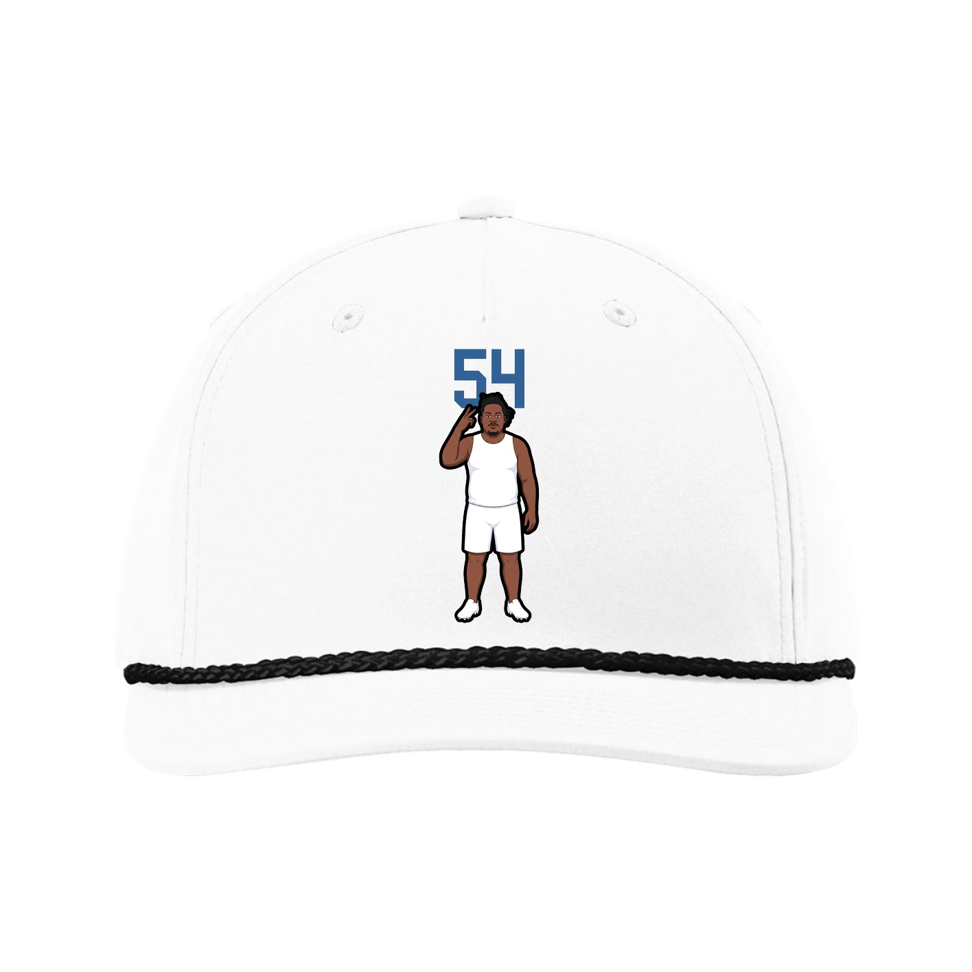 Five-Panel Classic Rope Cap — Number Top in White