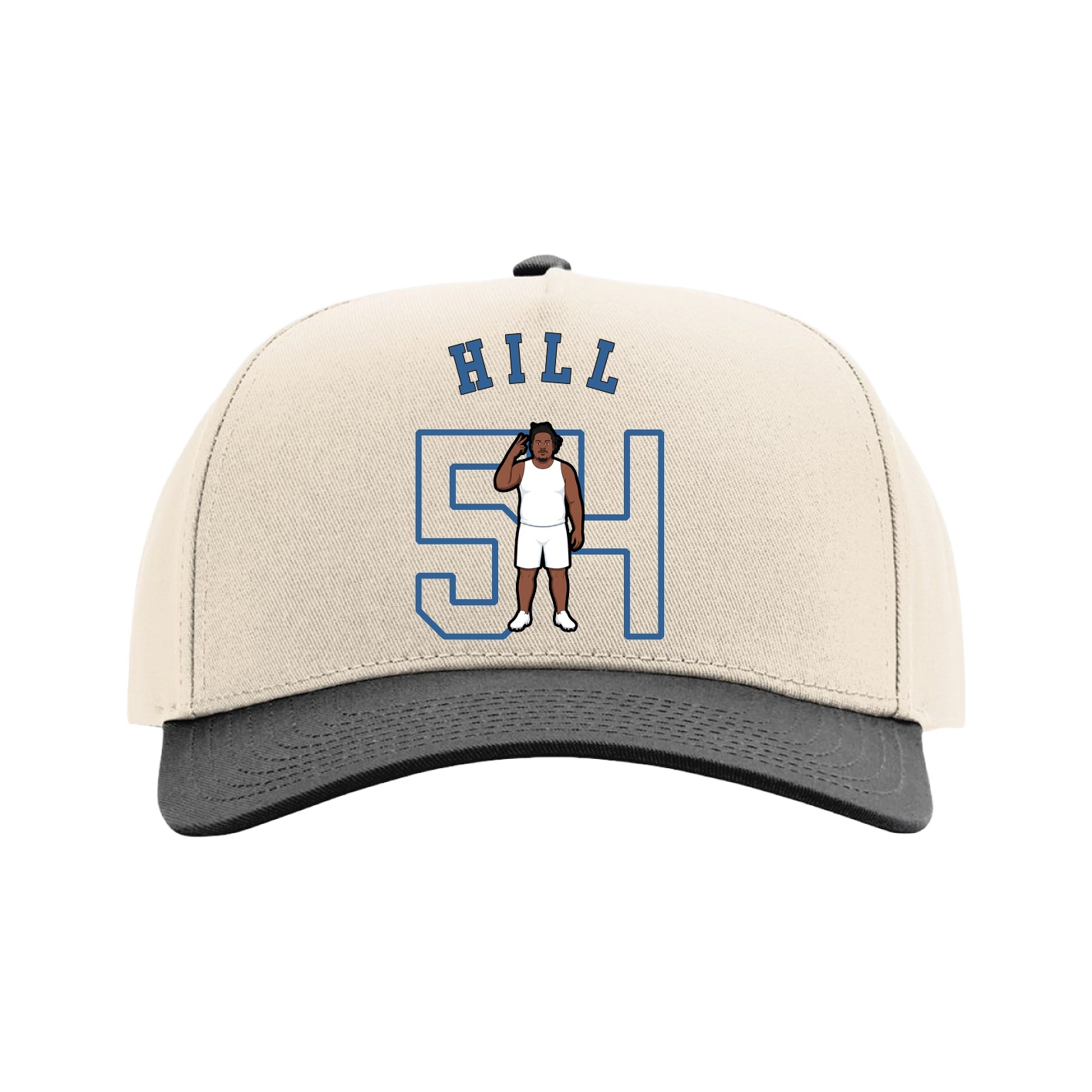 Full Fabric Five-Panel Champ Cap — Shirsey Arch in Cream/Black