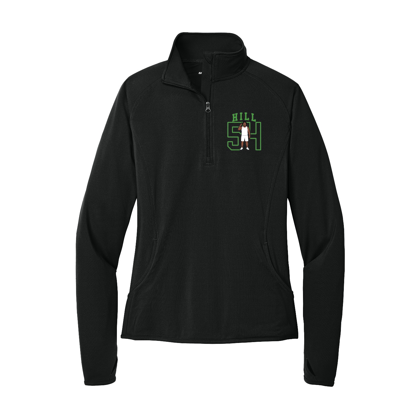 Women's Q-Zip Pullover — Shirsey in Black