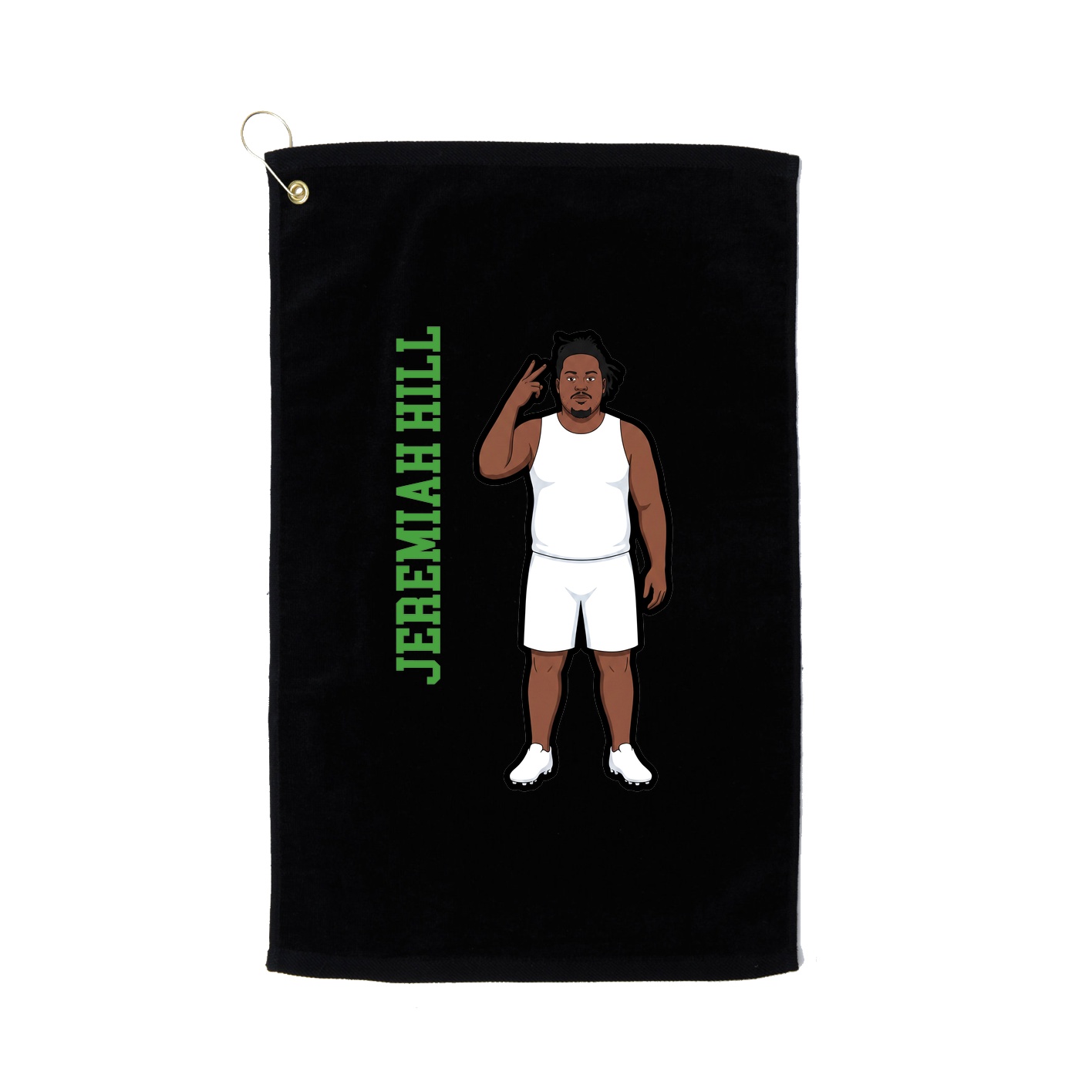 Golf Towel — Name Vertical in Black
