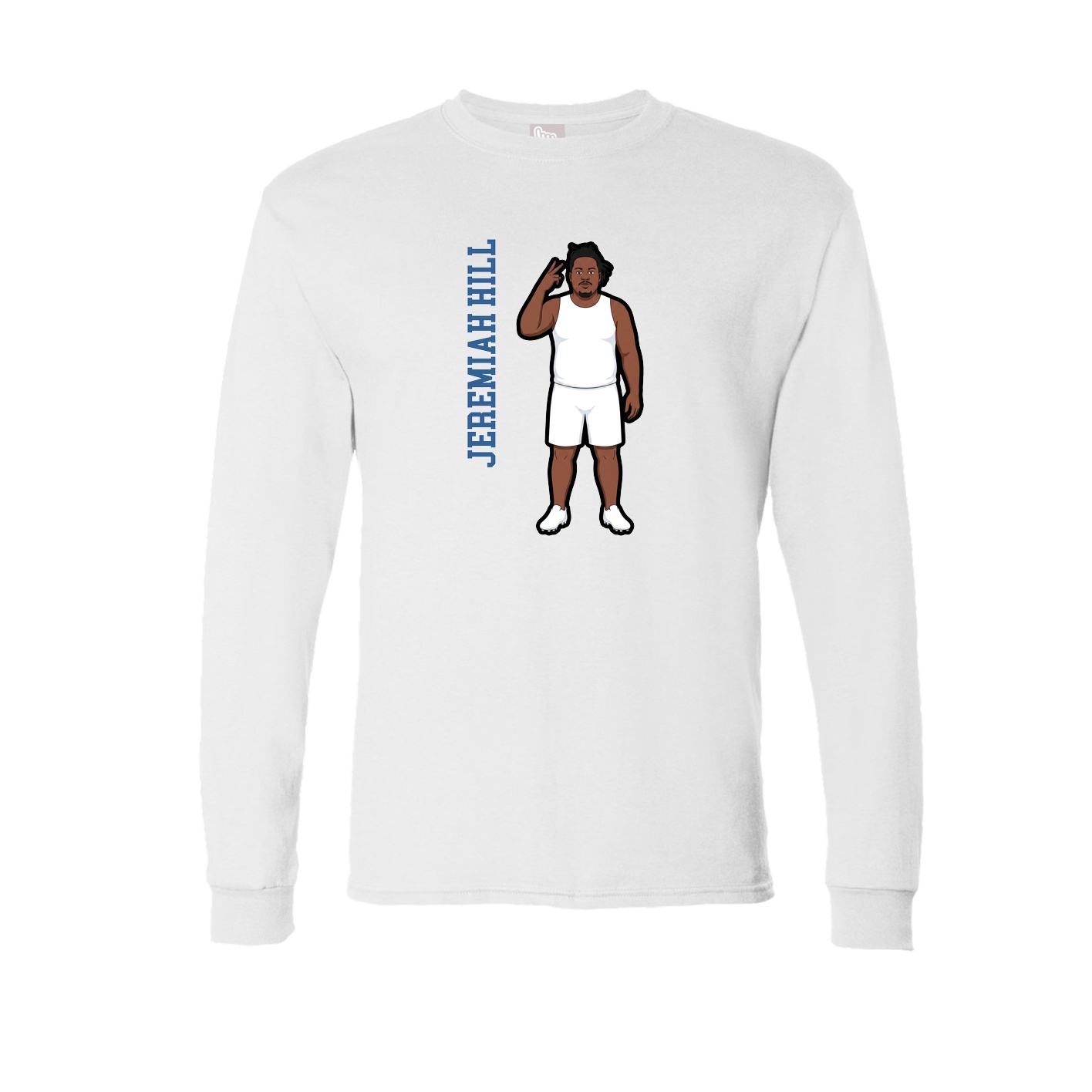 Long Sleeve Tee — Name Vertical in White