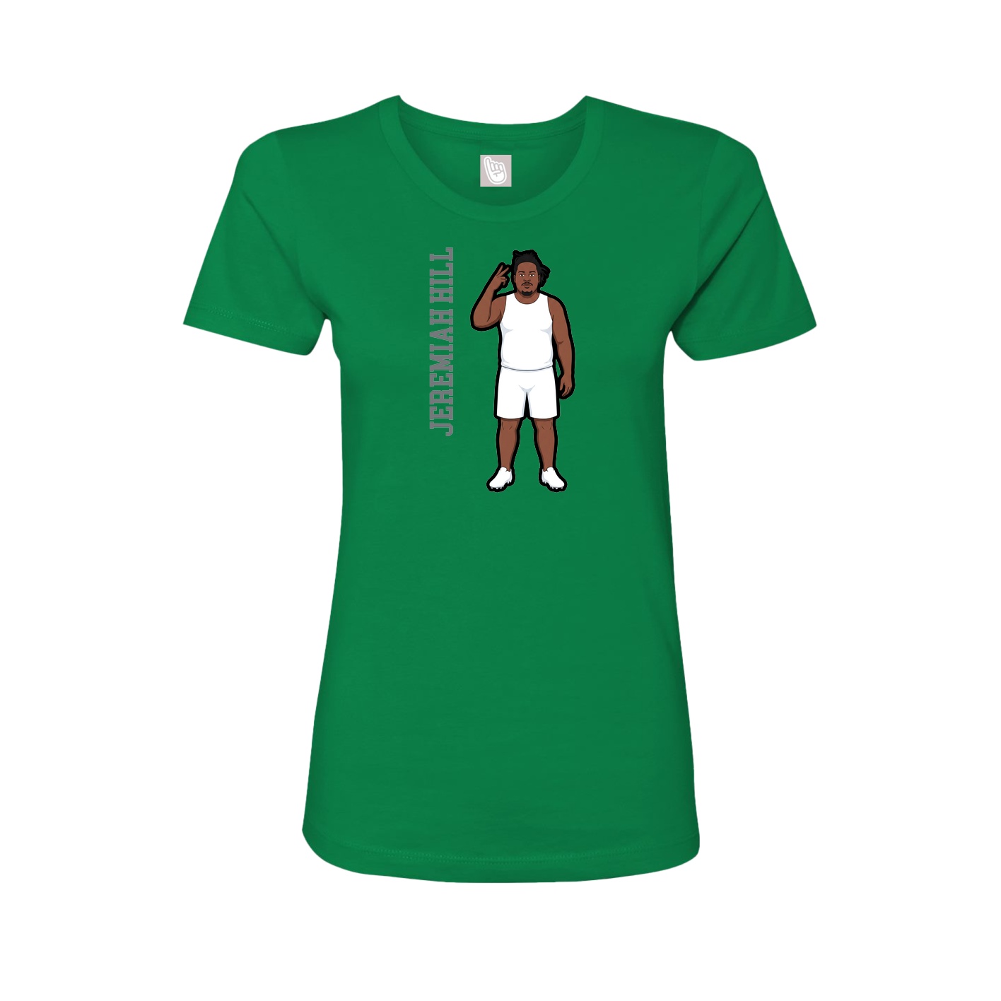 Womens Tee — Name Vertical in Green