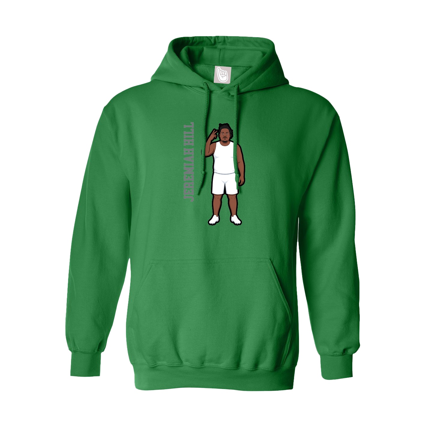 Youth Hoodie — Name Vertical in Green