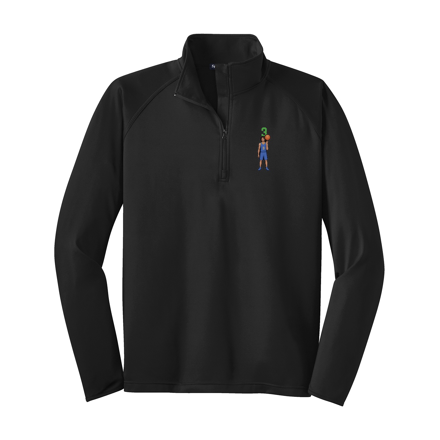 Q-Zip Pullover — Number Top in Black