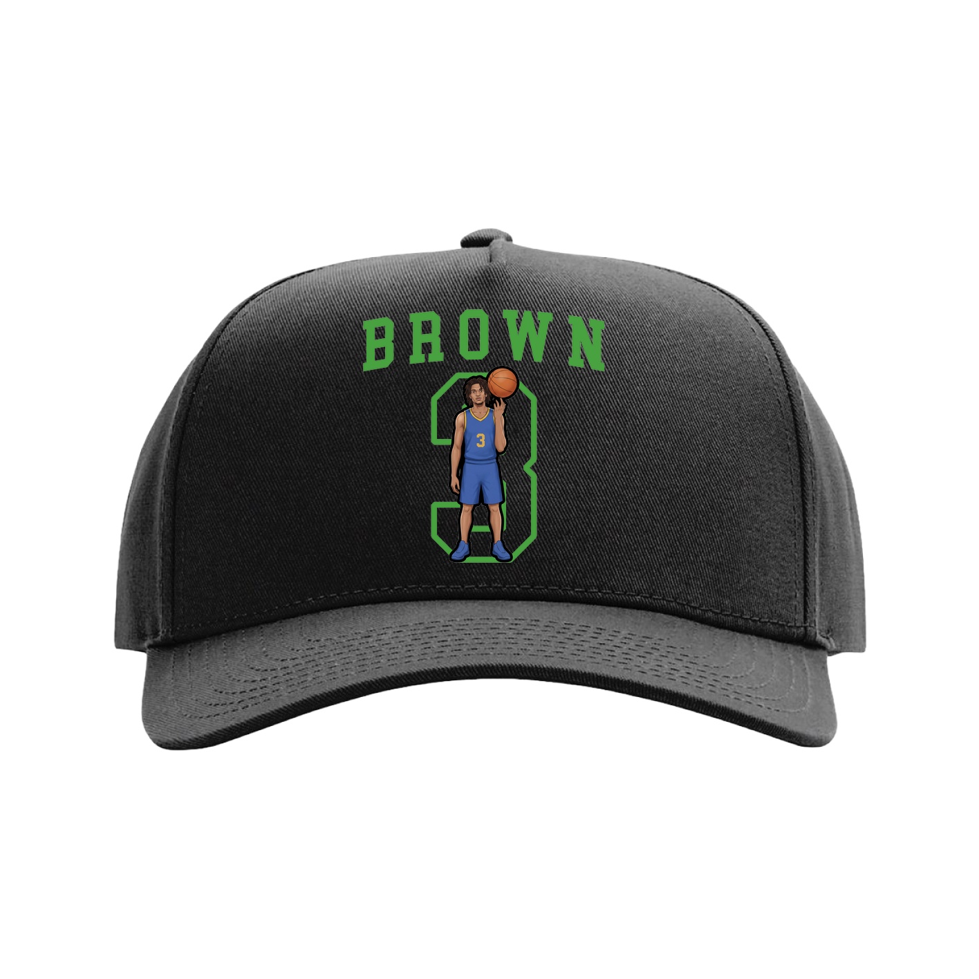 Full Fabric Five-Panel Champ Cap — Shirsey in Black