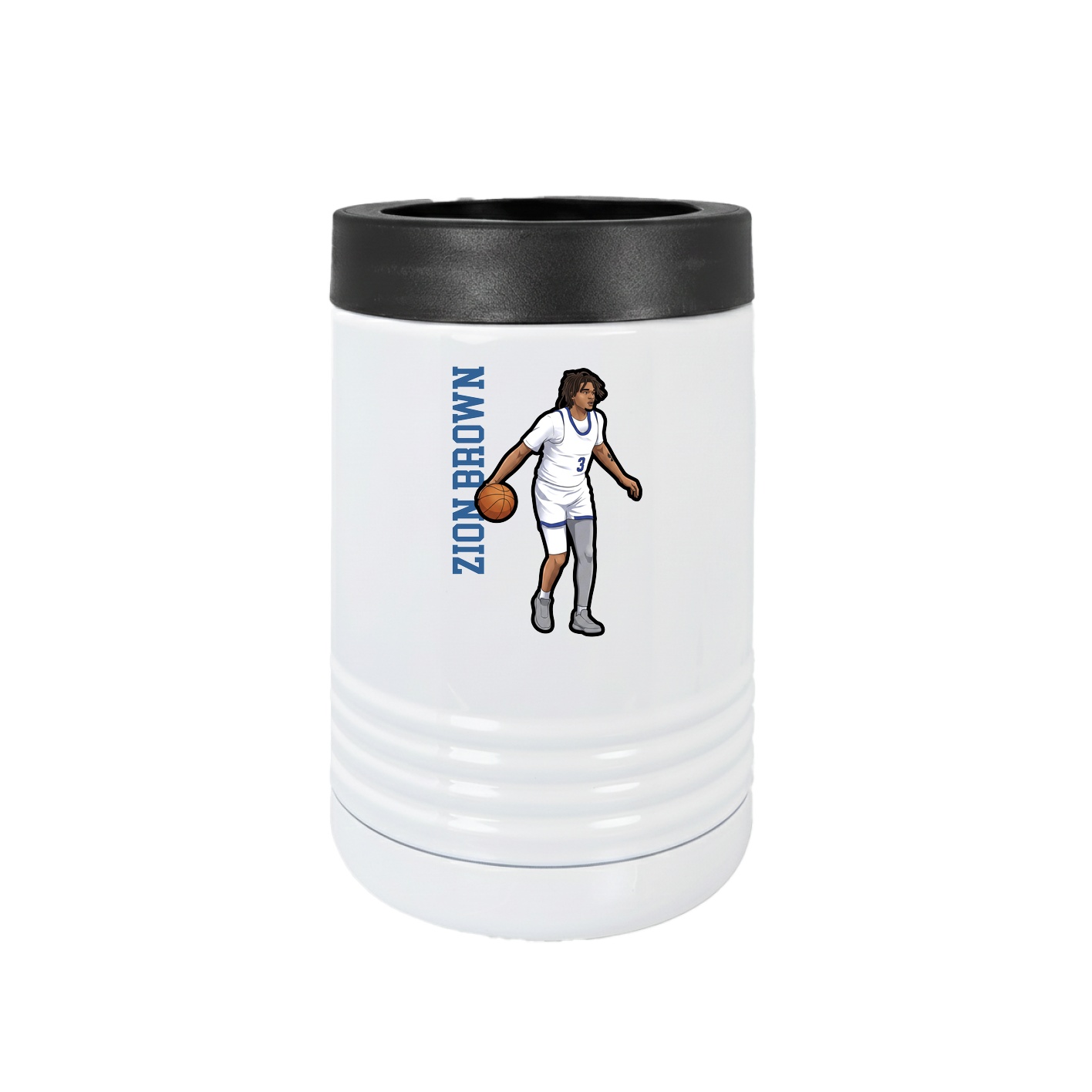 Beverage Holder — Name Vertical in White