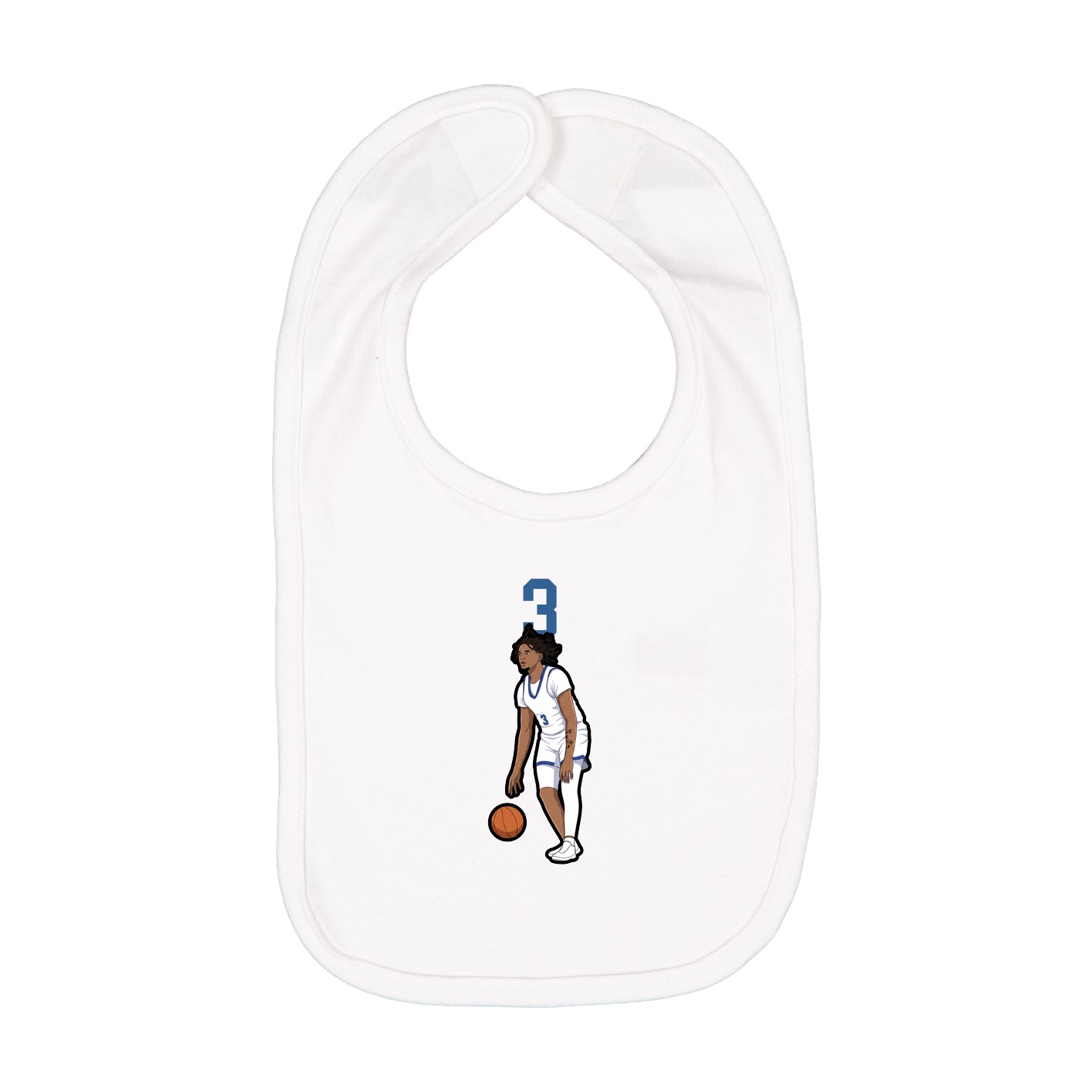 Infant Bib — Number Top in White