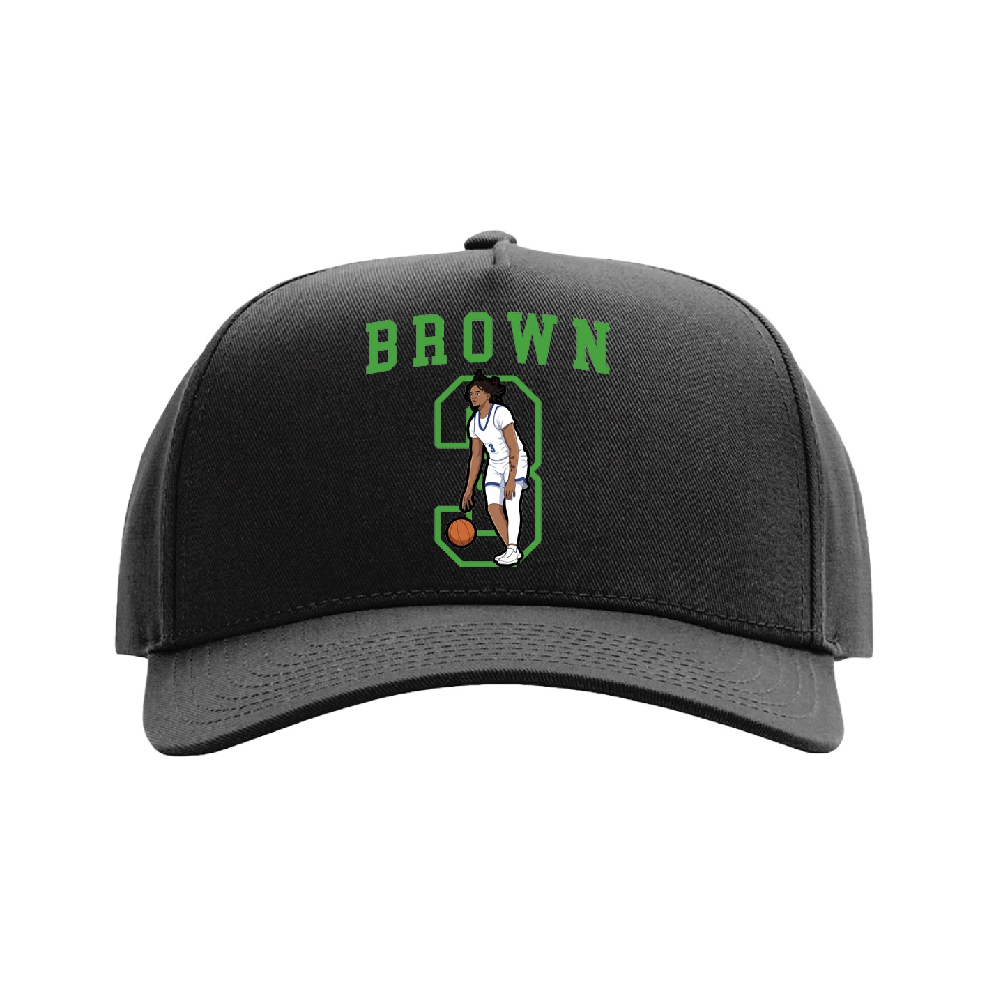 Full Fabric Five-Panel Champ Cap — Shirsey in Black