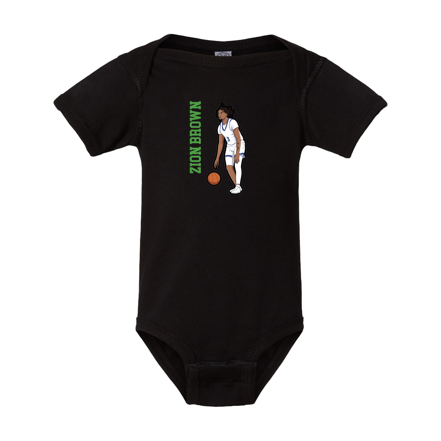 Baby Onesie — Name Vertical in Black