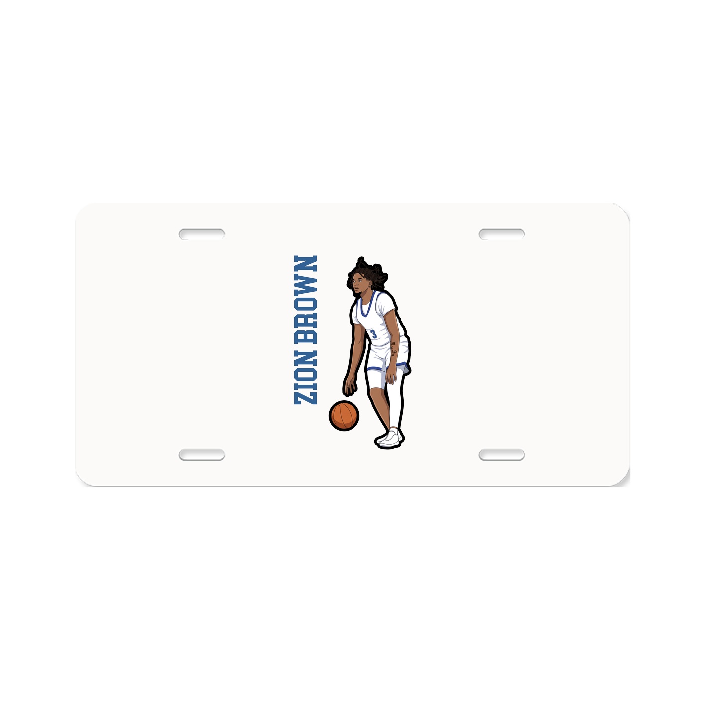 License Plate — Name Vertical in Classic