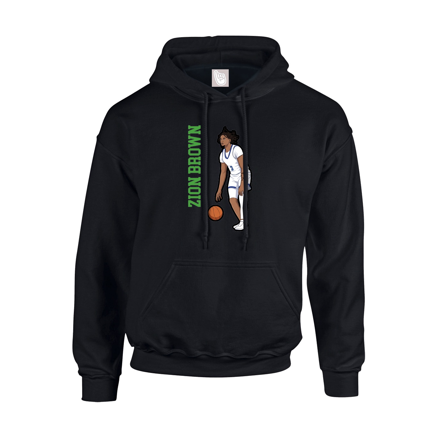 Youth Hoodie — Name Vertical in Black