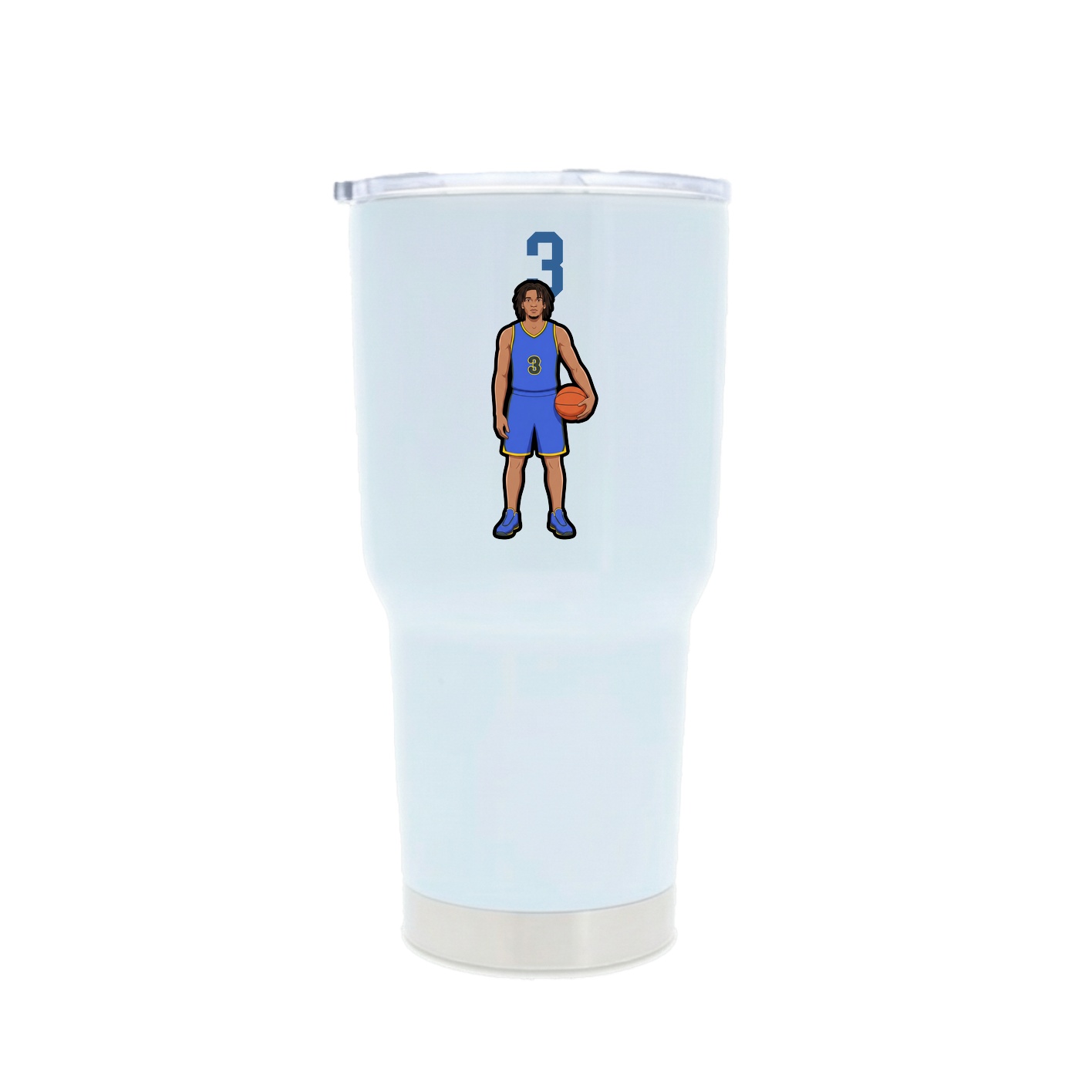 30oz Stainless Steel Tumbler — Number Top in White