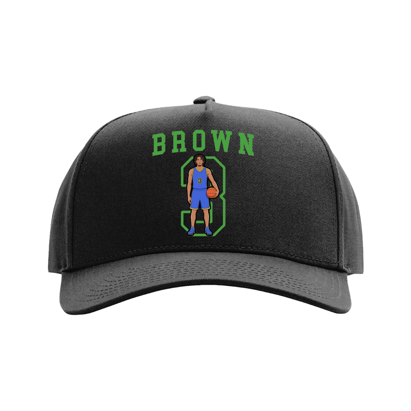 Full Fabric Five-Panel Champ Cap — Shirsey in Black