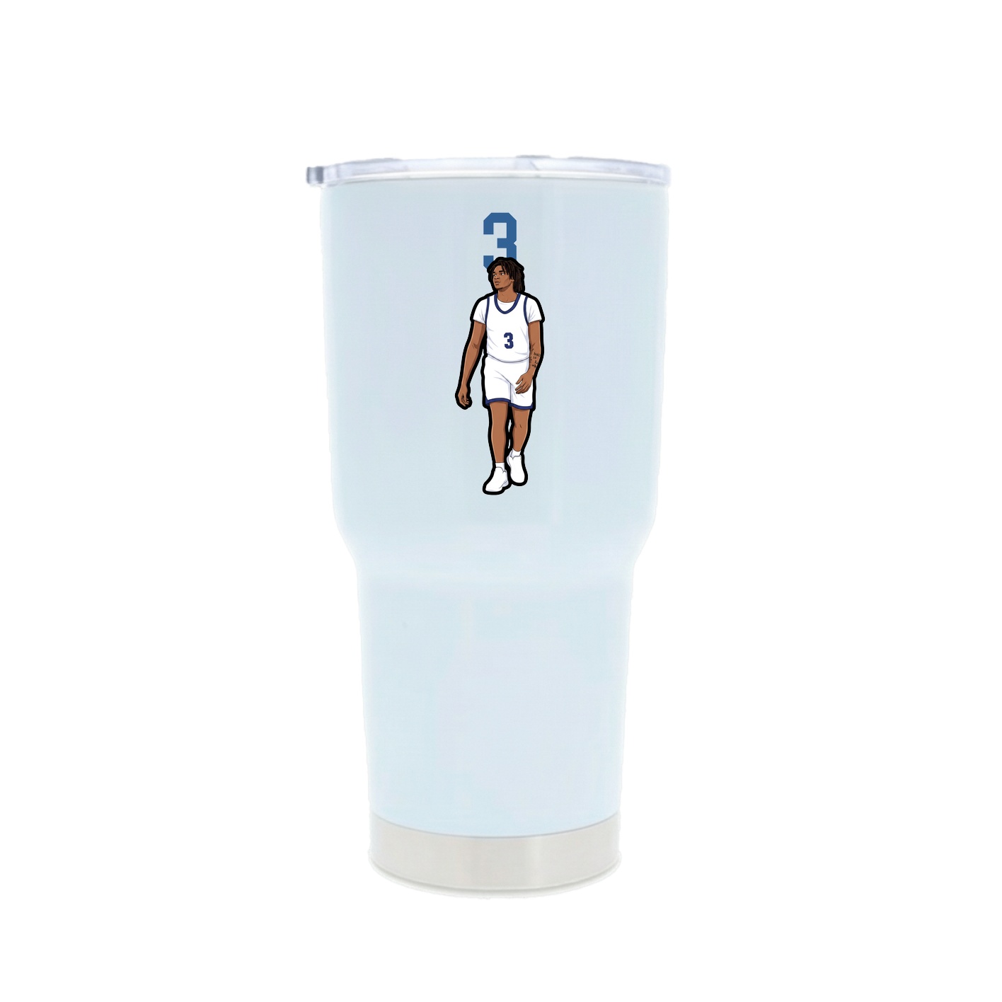 30oz Stainless Steel Tumbler — Number Top in White