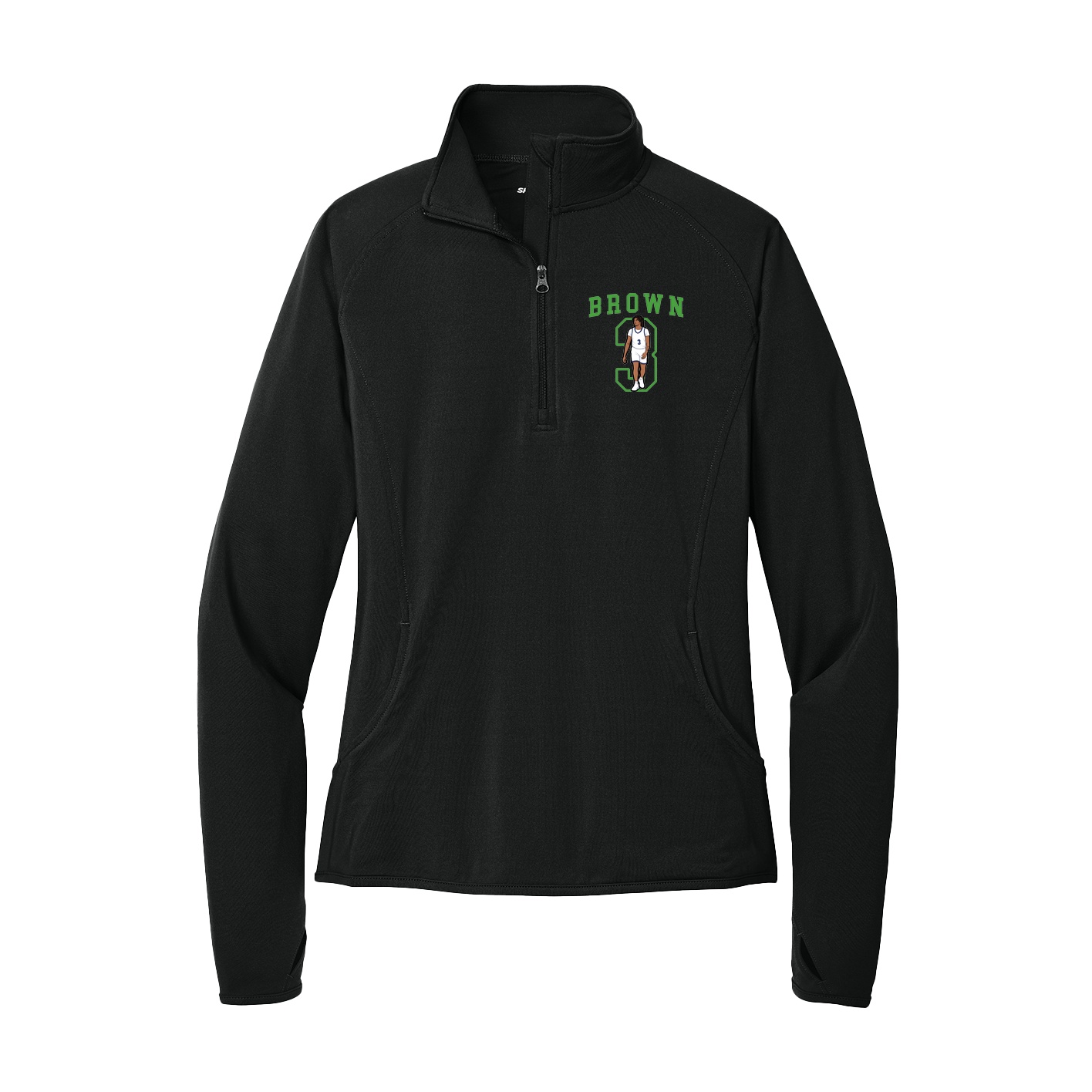 Women's Q-Zip Pullover — Shirsey in Black