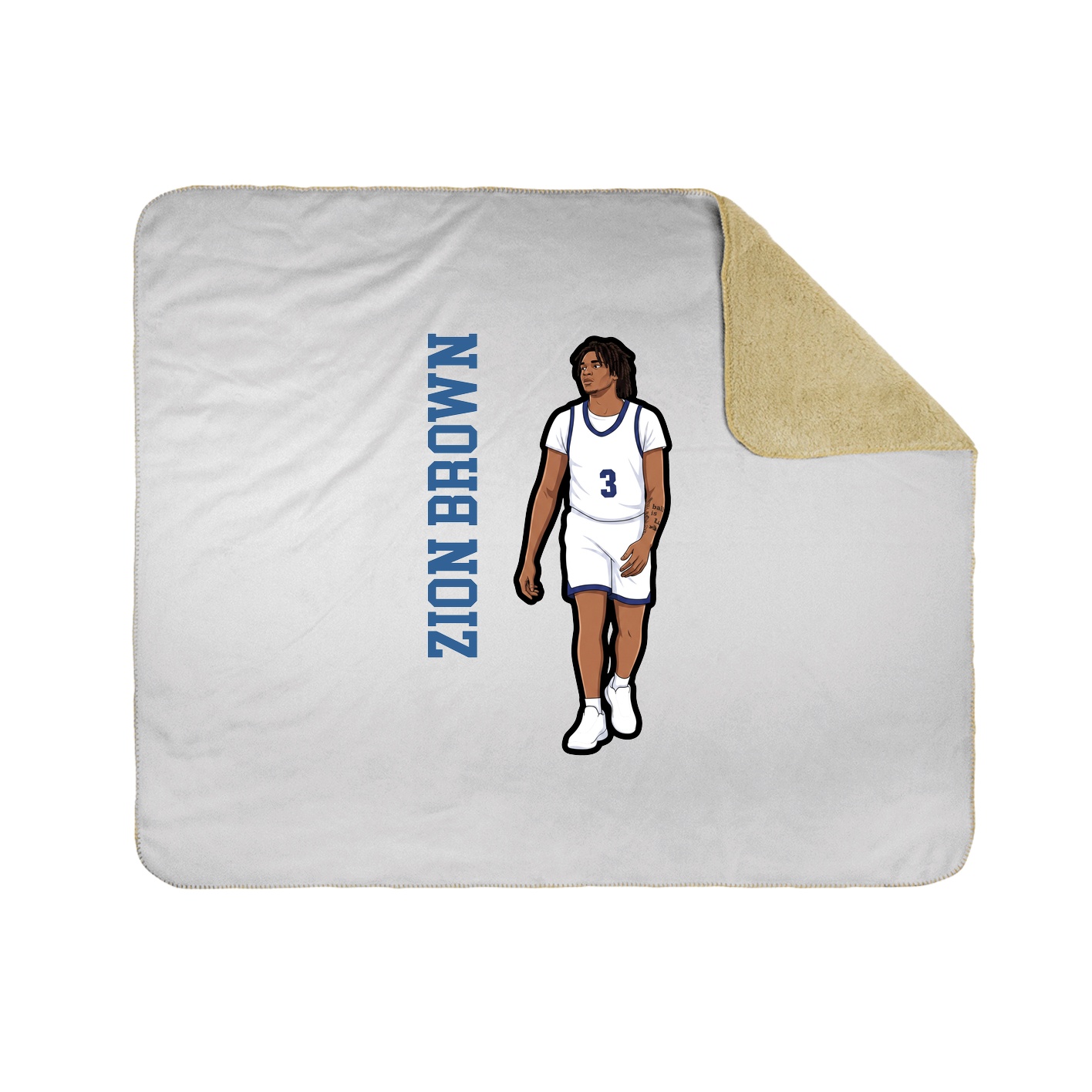 Throw Blanket — Name Vertical in White