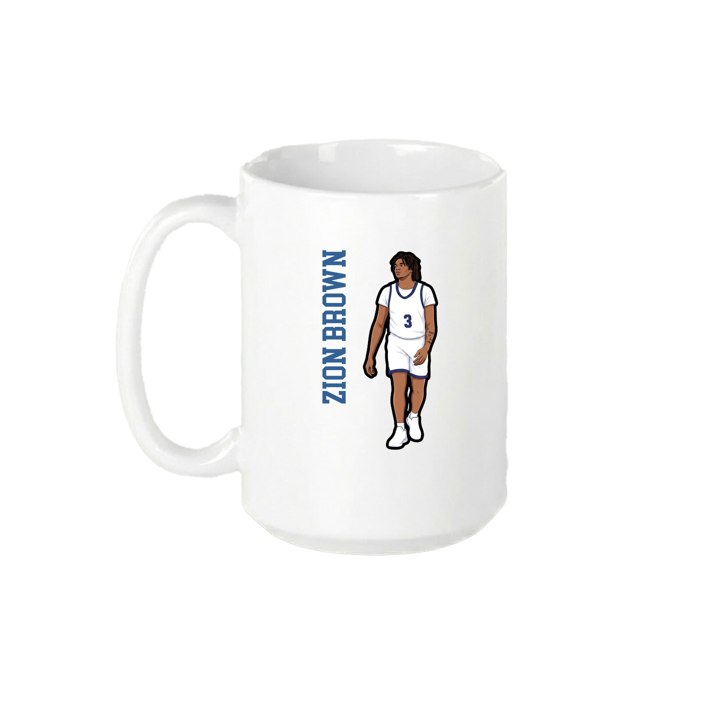 15oz Coffee Mug — Name Vertical in White