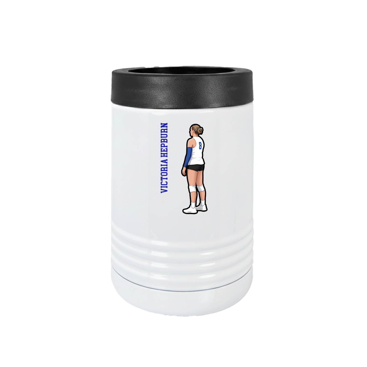 Beverage Holder — Name Vertical in White
