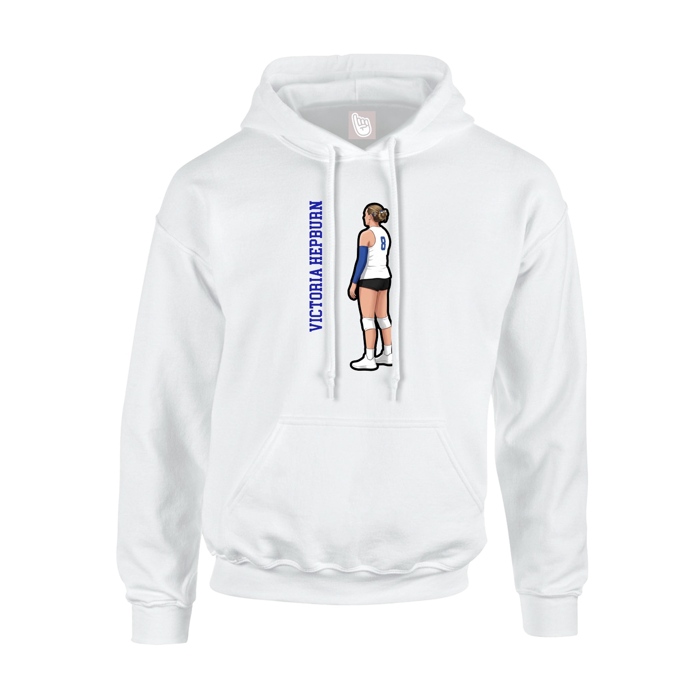 Youth Hoodie — Name Vertical in White