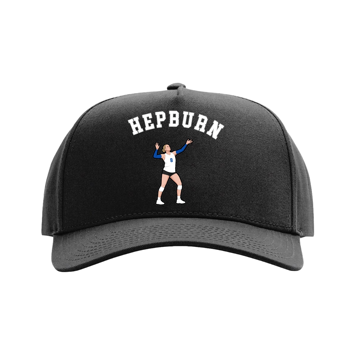 Full Fabric Five-Panel Champ Cap — Shirsey Arch in Black