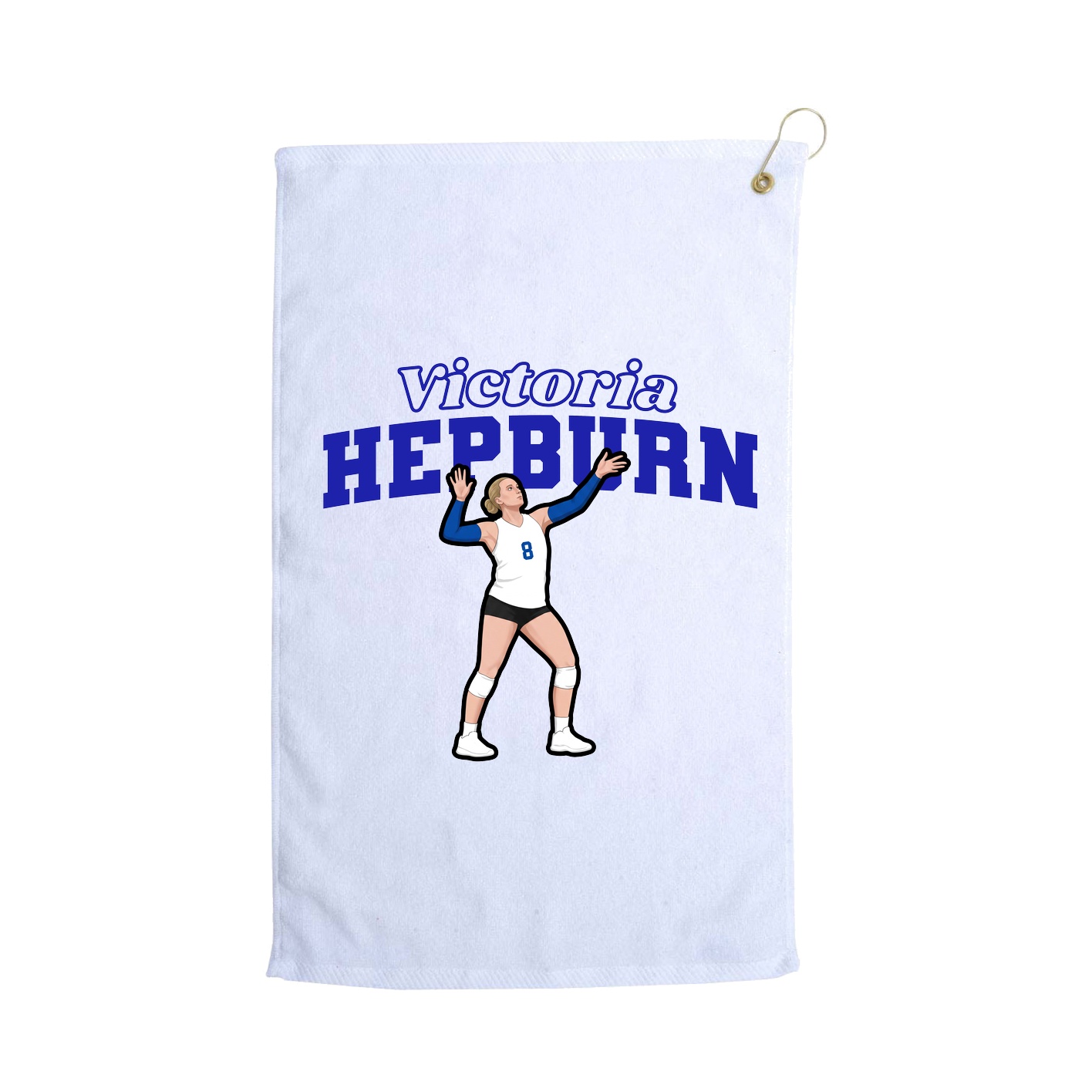 Golf Towel — Name Arch in White