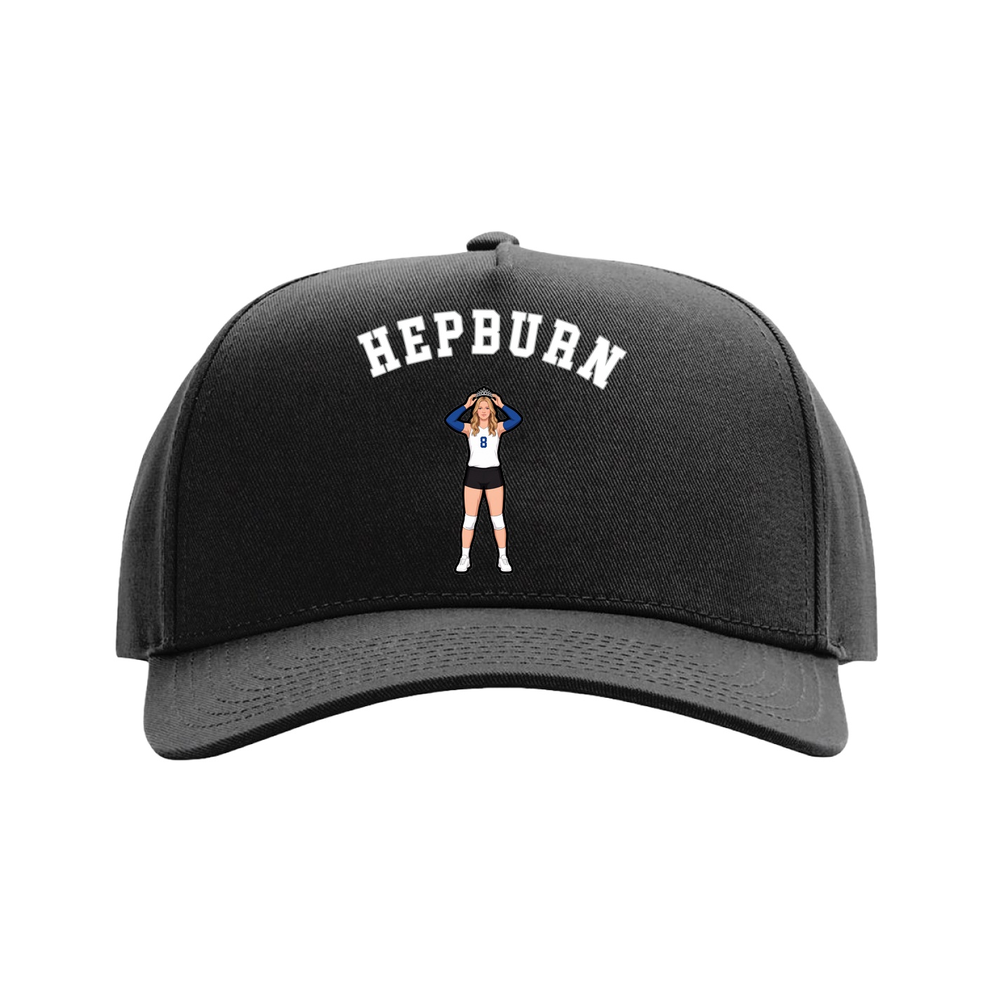 Full Fabric Five-Panel Champ Cap — Shirsey Arch in Black