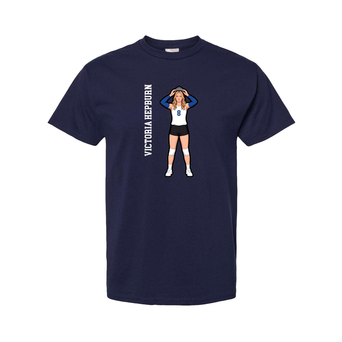 Tee — Name Vertical in Navy