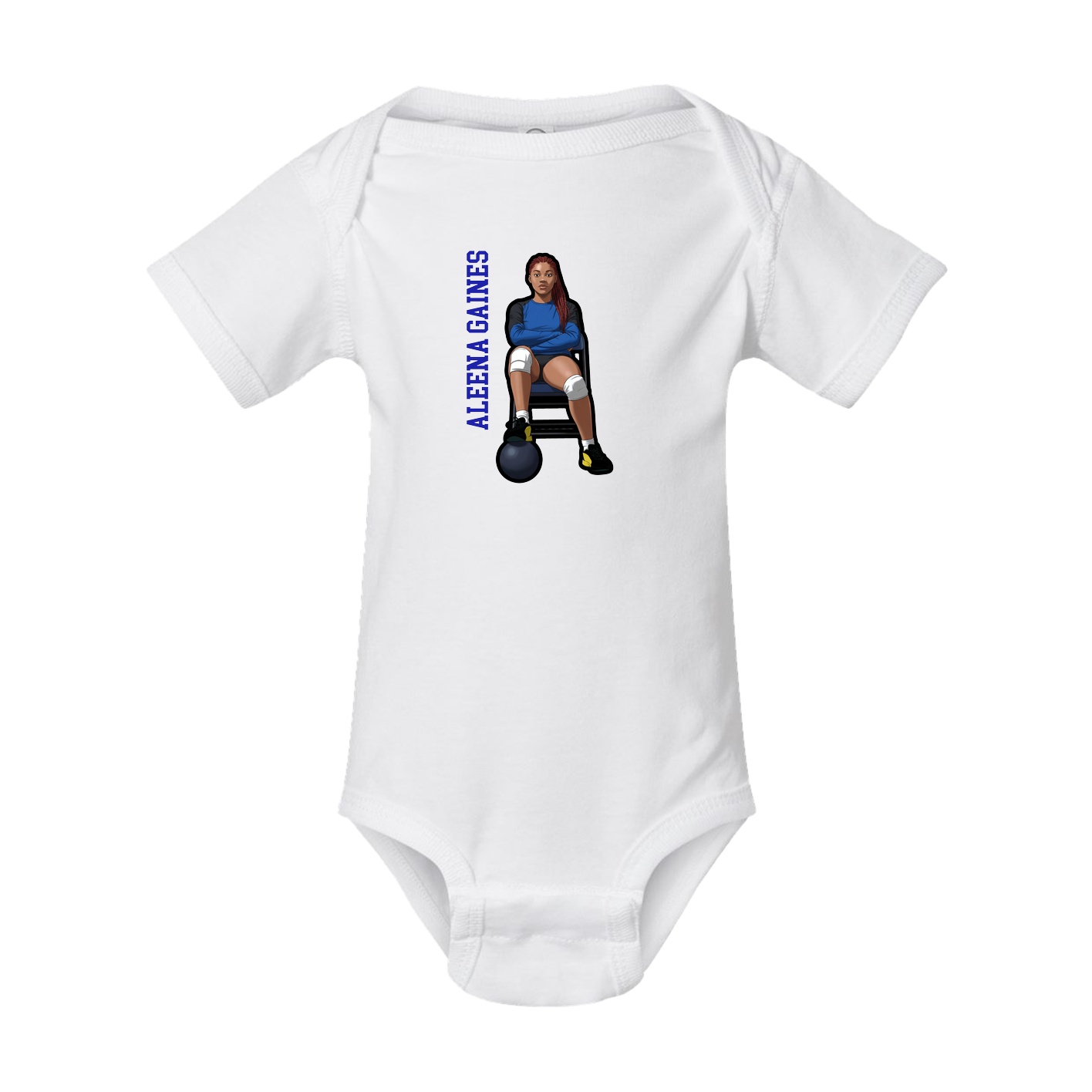 Baby Onesie — Name Vertical in White