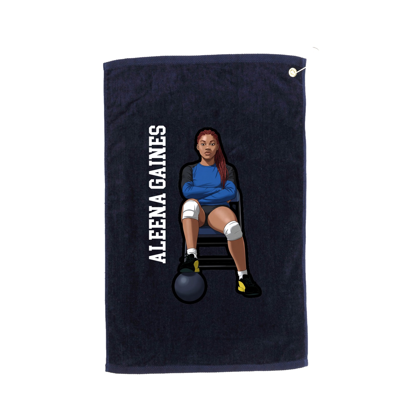 Golf Towel — Name Vertical in Navy