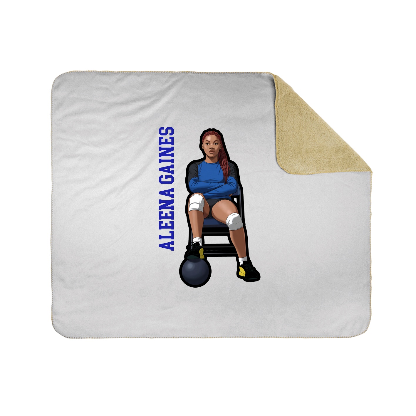 Throw Blanket — Name Vertical in White