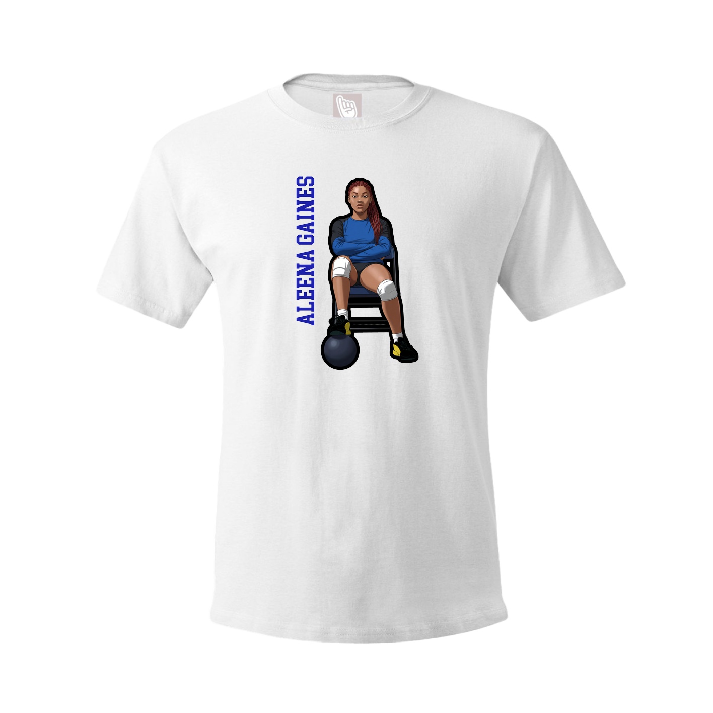 Youth Tee — Name Vertical in White