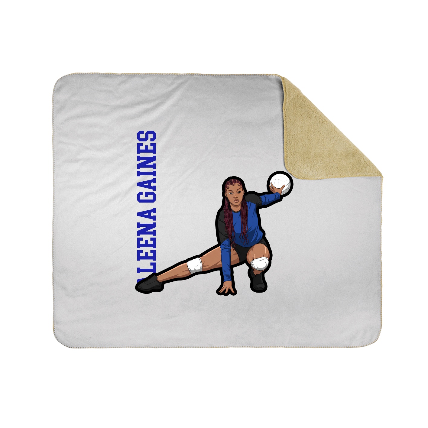 Throw Blanket — Name Vertical in White