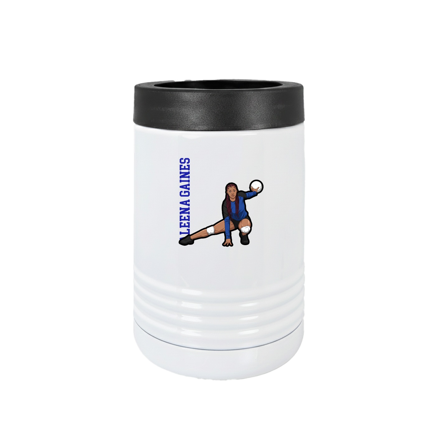 Beverage Holder — Name Vertical in White