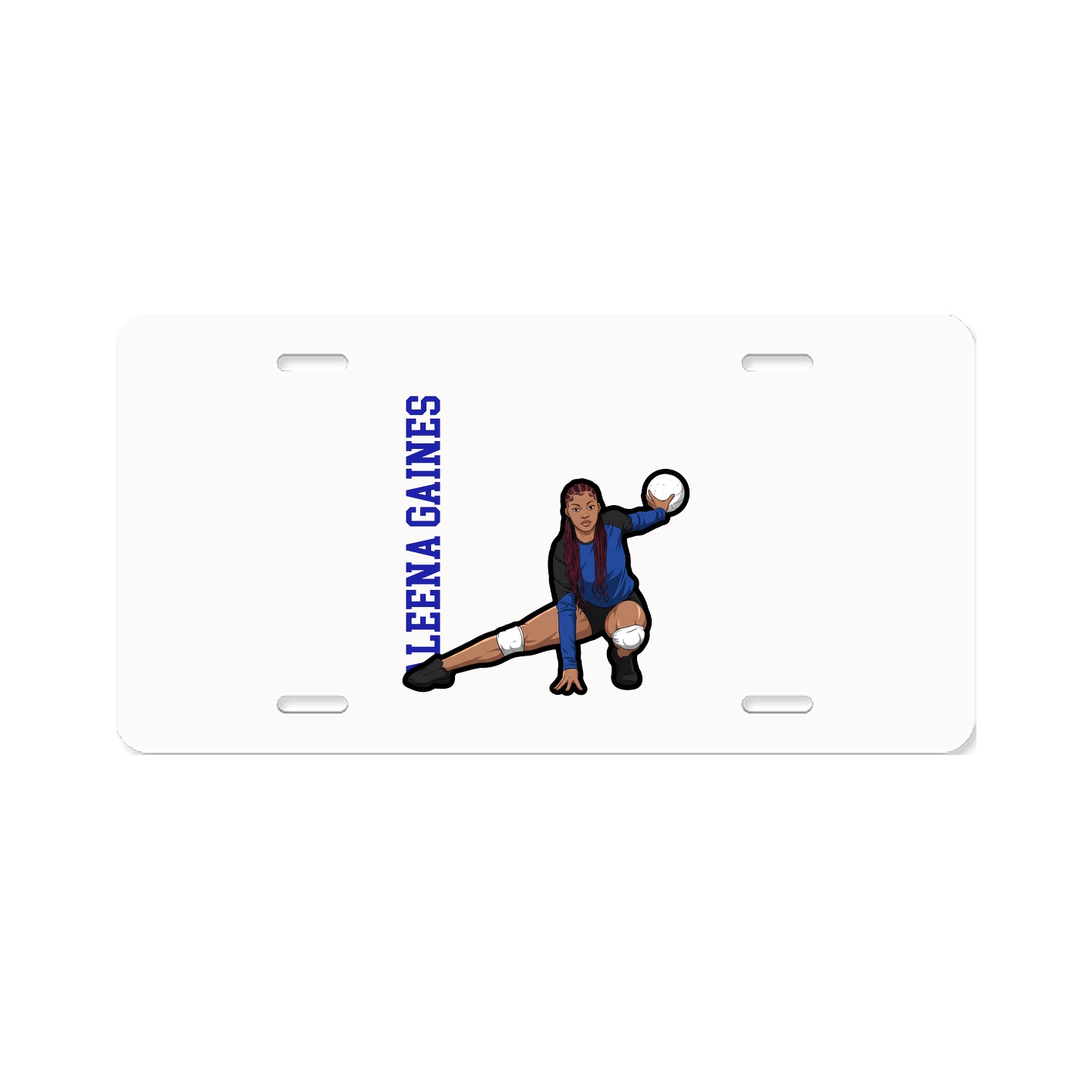 License Plate — Name Vertical in Classic