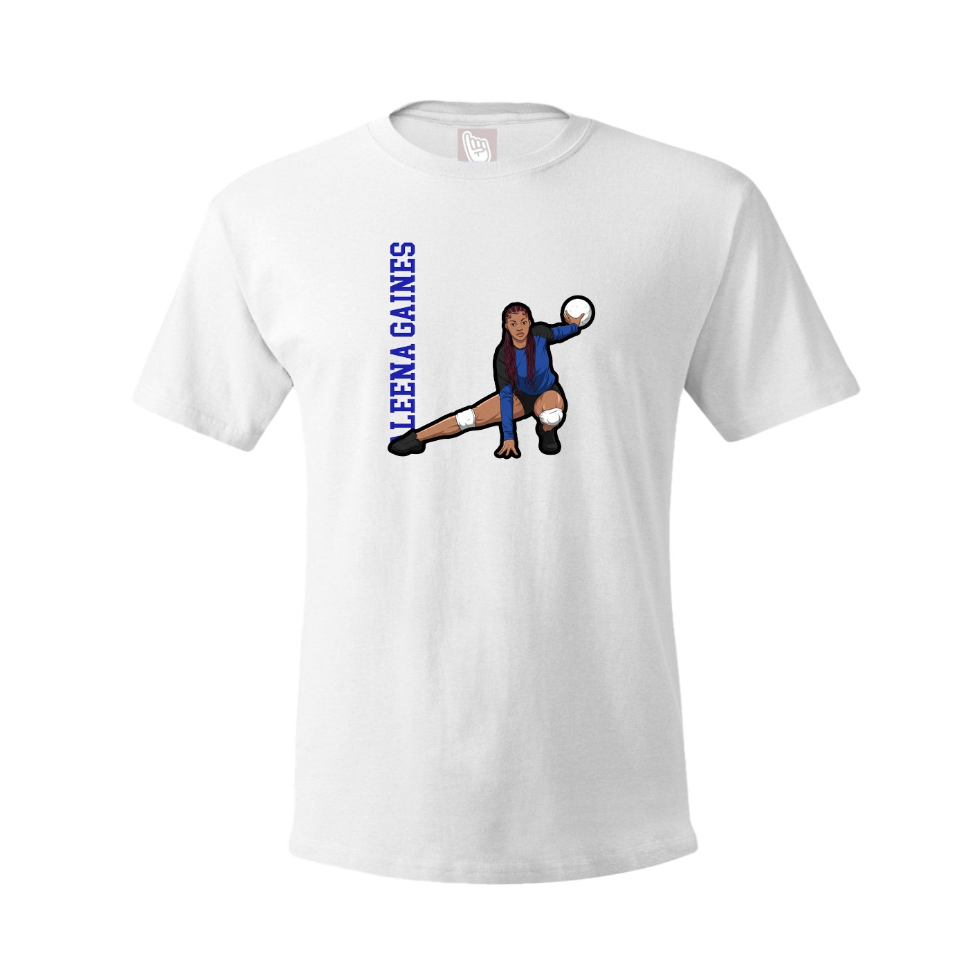 Tee — Name Vertical in White