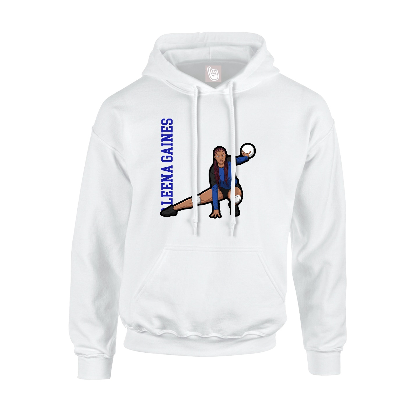 Youth Hoodie — Name Vertical in White