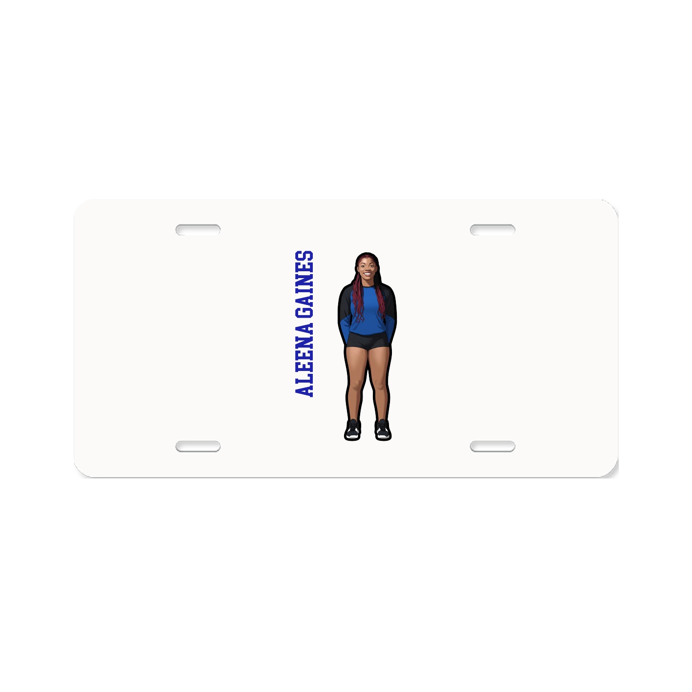 License Plate — Name Vertical in Classic