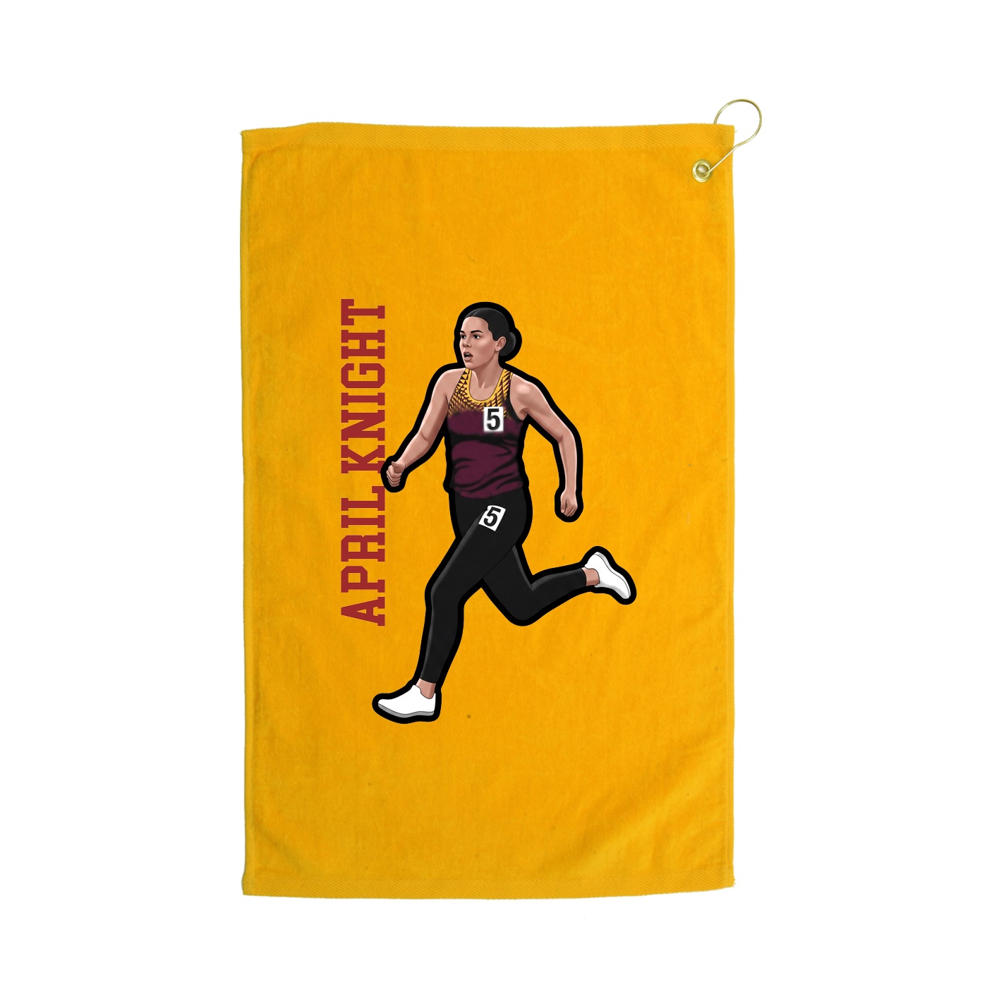 Golf Towel — Name Vertical in Gold